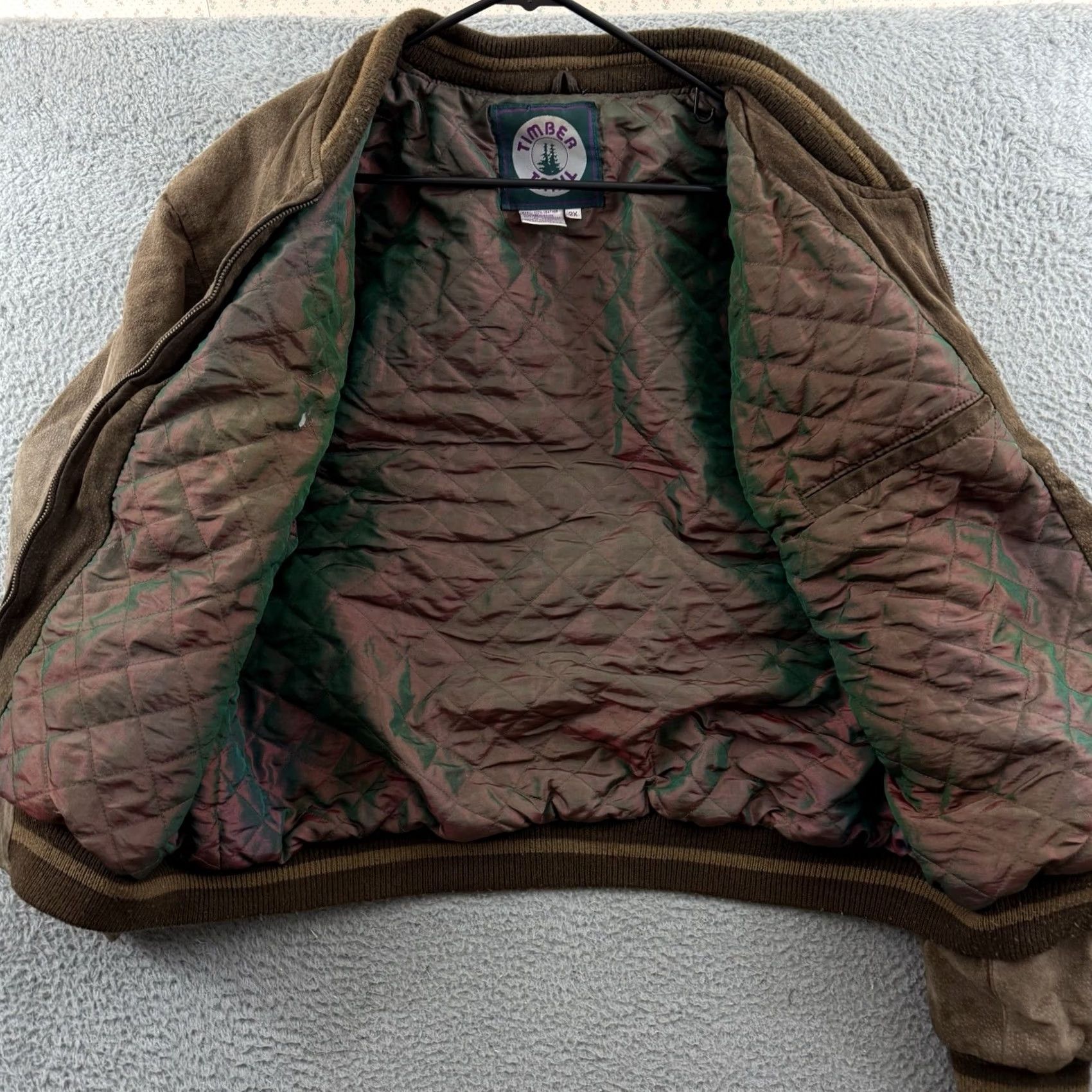 Vintage VINTAGE Timber Trail Jacket Mens 2XL Brown Suede Leather Bomber Full Zip Lined Size XXL / US 16-18 / IT 52-54 - 7 Thumbnail