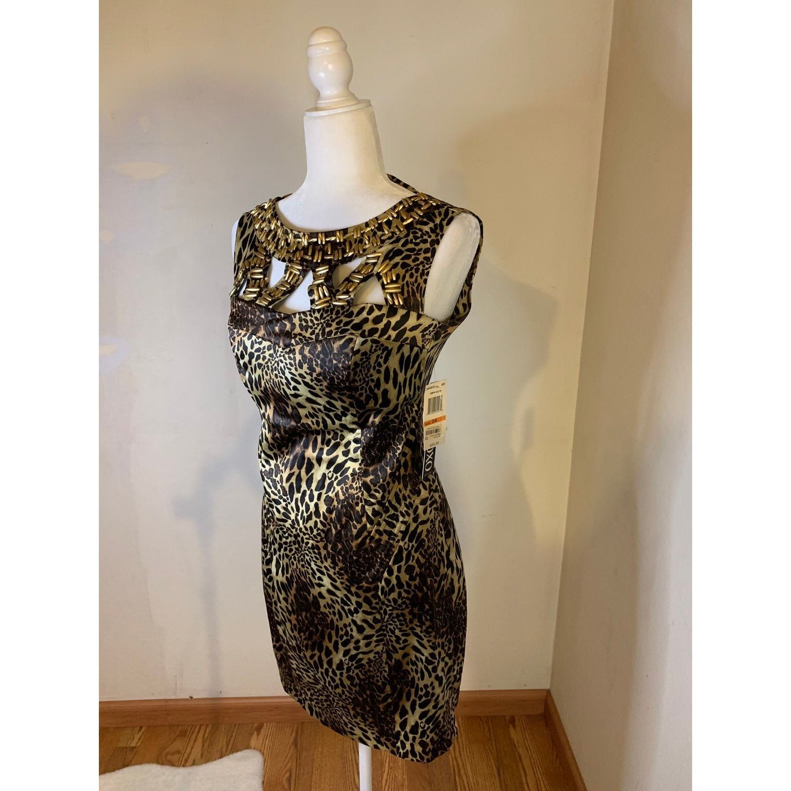 Other XOXO Leopard Dress Women Size 3/4 Mini Dress (NWT) Size S / US 4 / IT 40 - 5 Thumbnail