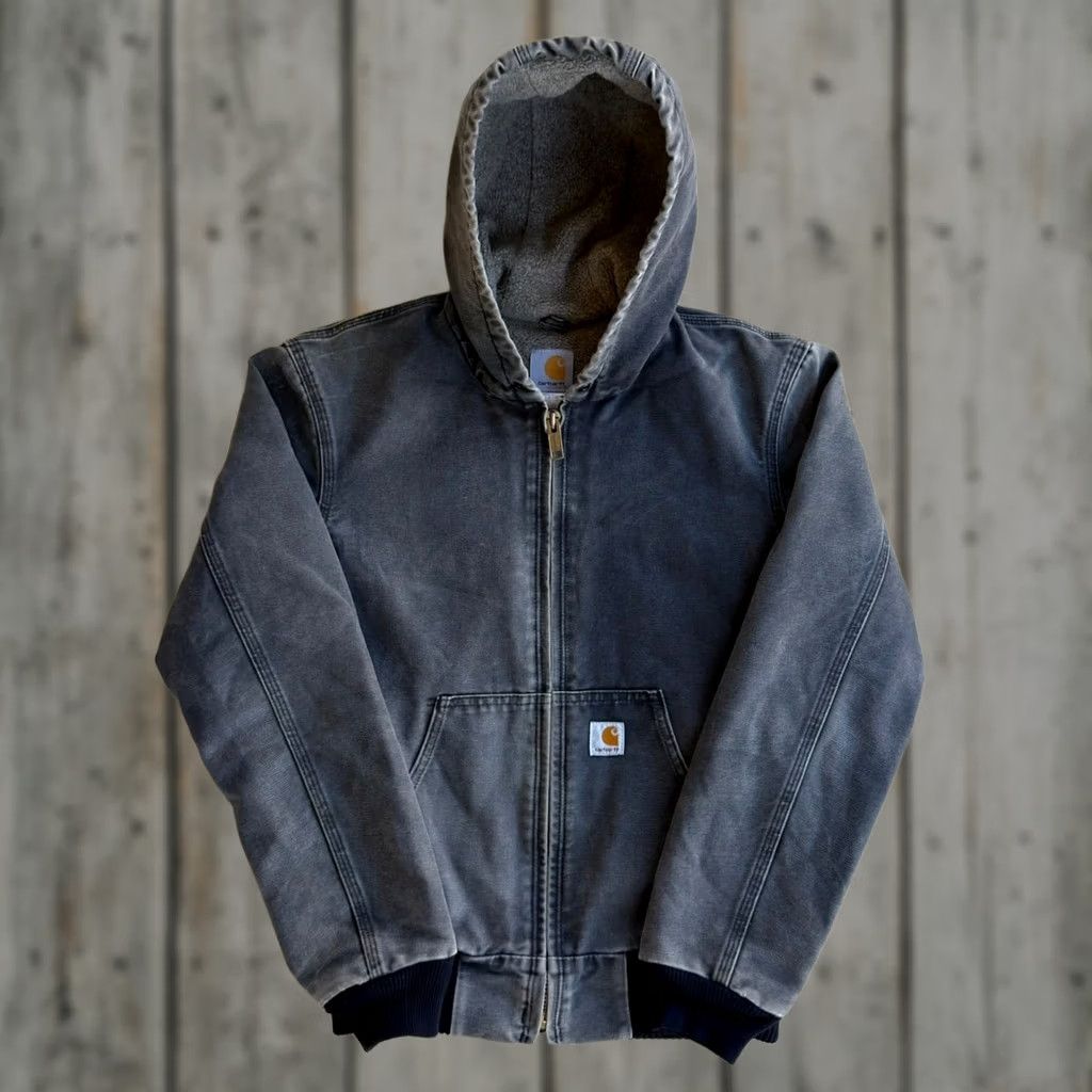 Carhartt × Vintage J181 BLK Bomber Work Jacket Hoodie Thrashed