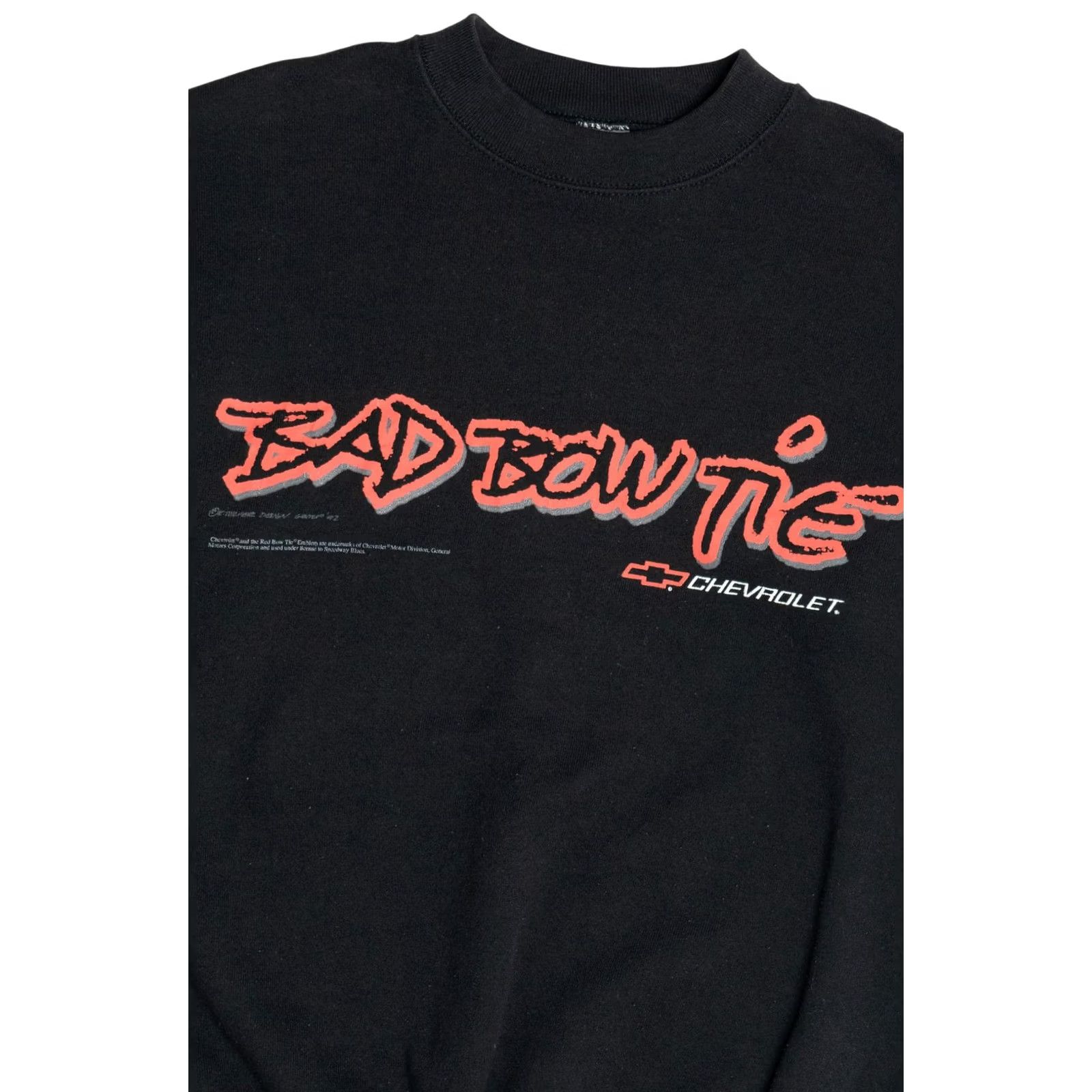 Fruit Of The Loom VINTAGE Chevrolet Promo Sweatshirt "Bad Bow Tie" Large Black 1990s Fruit of the Loom USA Cotton Polyester Size US L / EU 52-54 / 3 - 2 Thumbnail