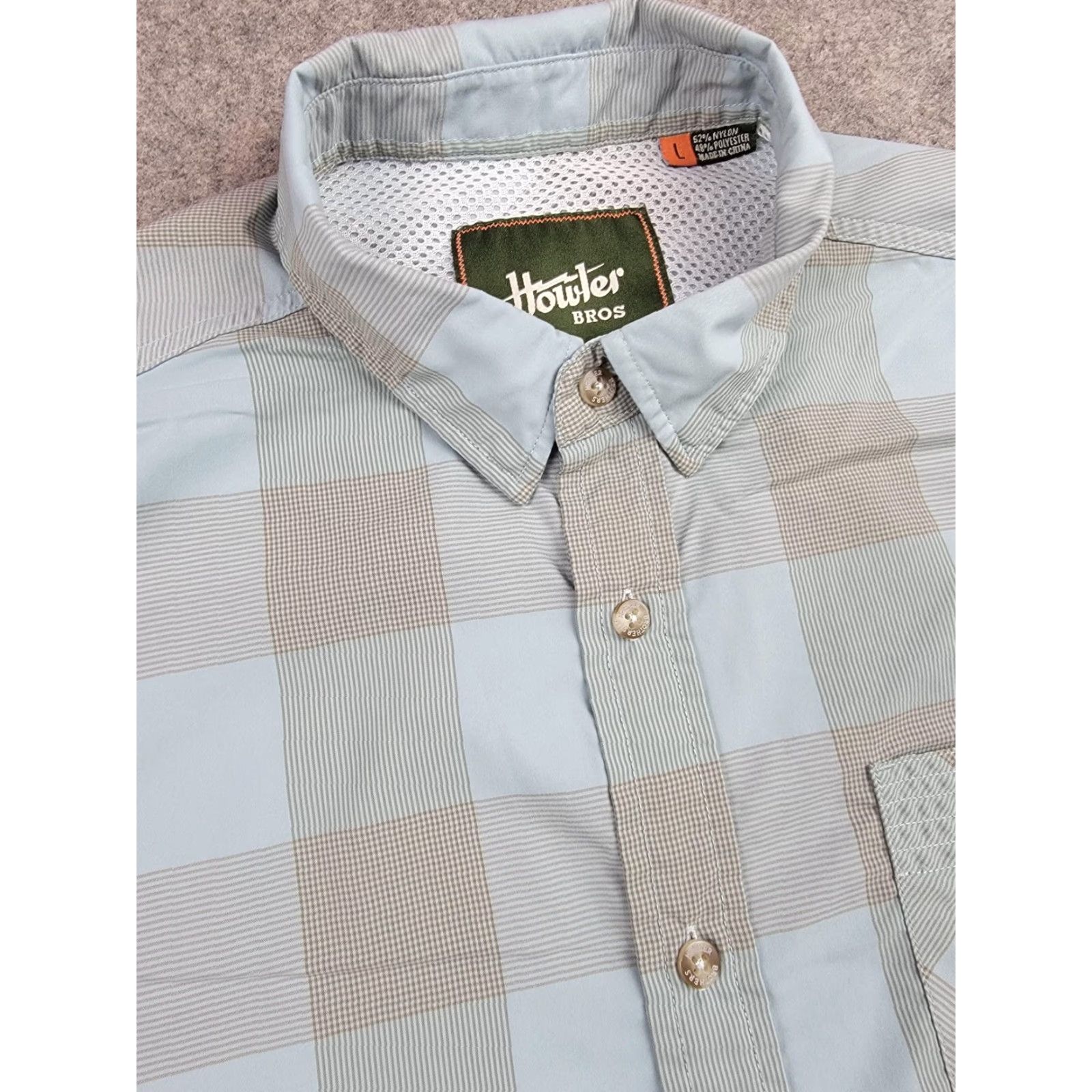 Howler Brothers Howler Bros Shirt Mens L Blue Plaid Short Sleeve Button Up Lightweight Size US L / EU 52-54 / 3 - 2 Thumbnail