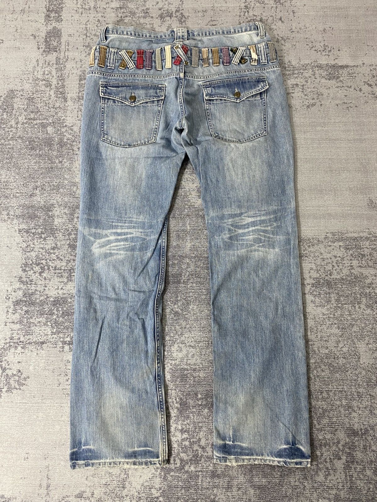 Japanese Brand double waist jeans japanese brand rageblue ifsx lgb Size US 34 / EU 50 - 2 Thumbnail