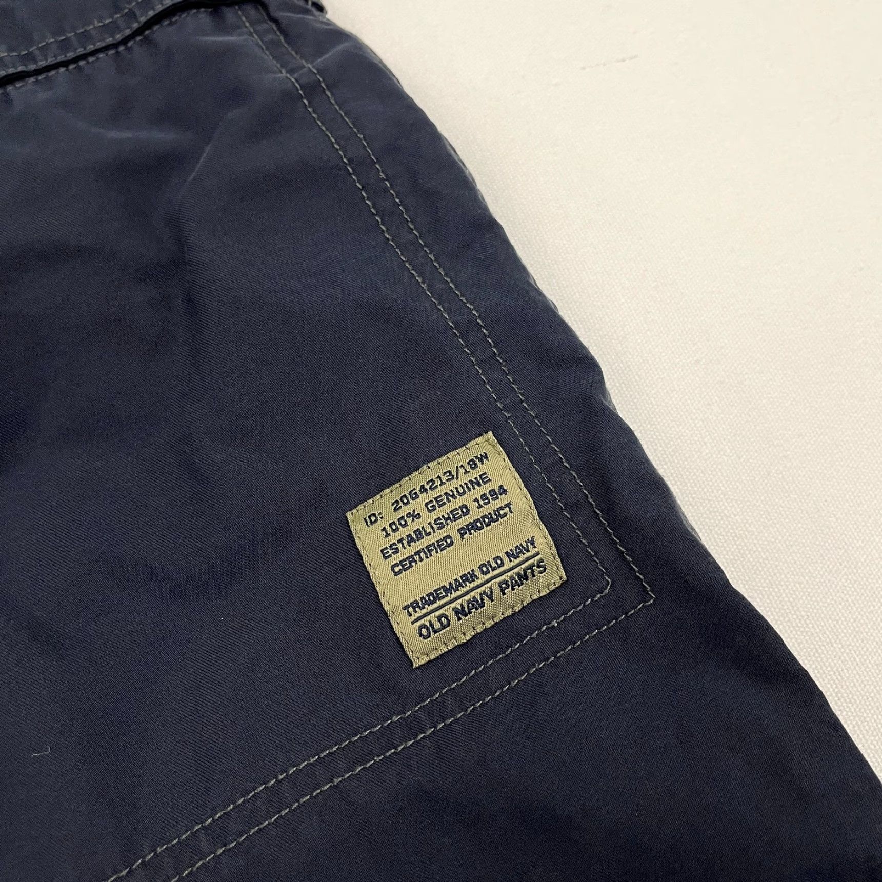 Vintage VINTAGE Old Navy Pants Mens 31 x 30 Dark Blue Gray Wide Skater Grunge Utility Cargo Size US 31 - 4 Thumbnail