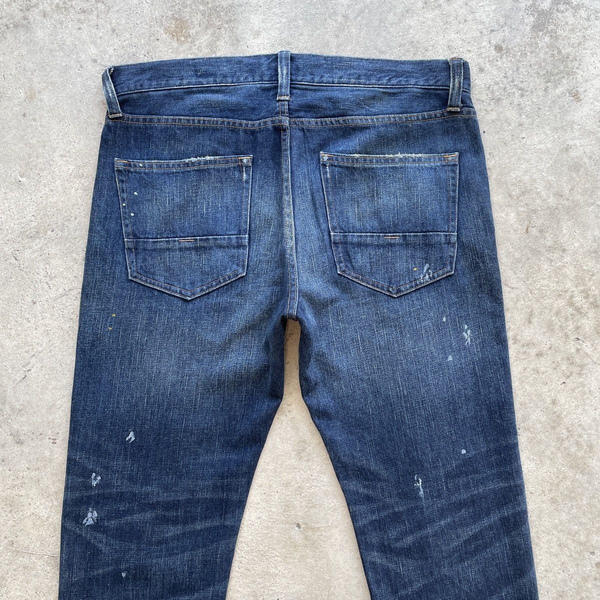 Japanese Brand Vintage Back Number Faded Denim Jeans Pants Splash Paints Size US 33 - 10 Thumbnail