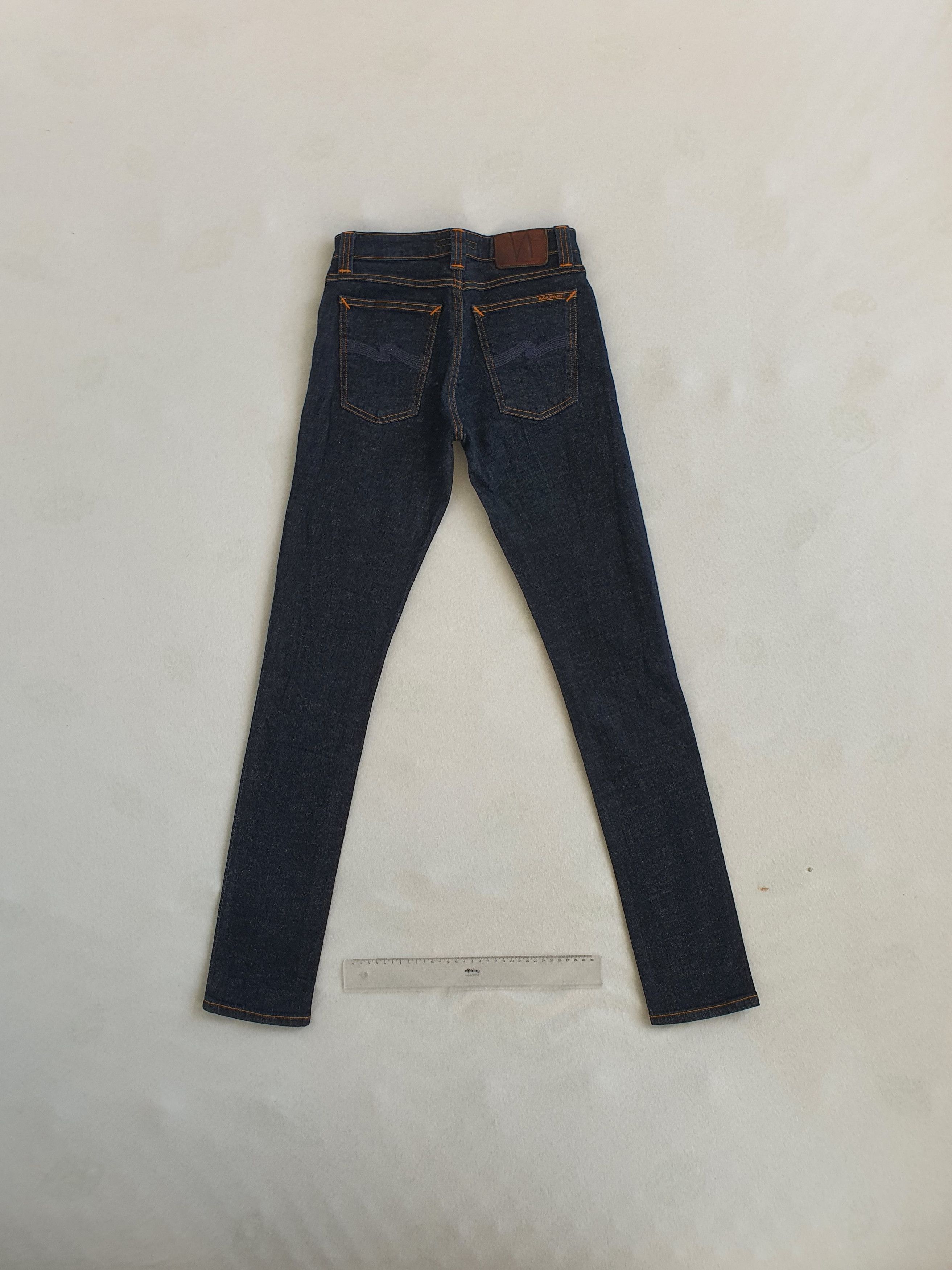 Nudie Jeans SKINNY LIN Denim Jeans - TWILL NAVY (N904) - W27 L32 Size US 27 - 2 Thumbnail