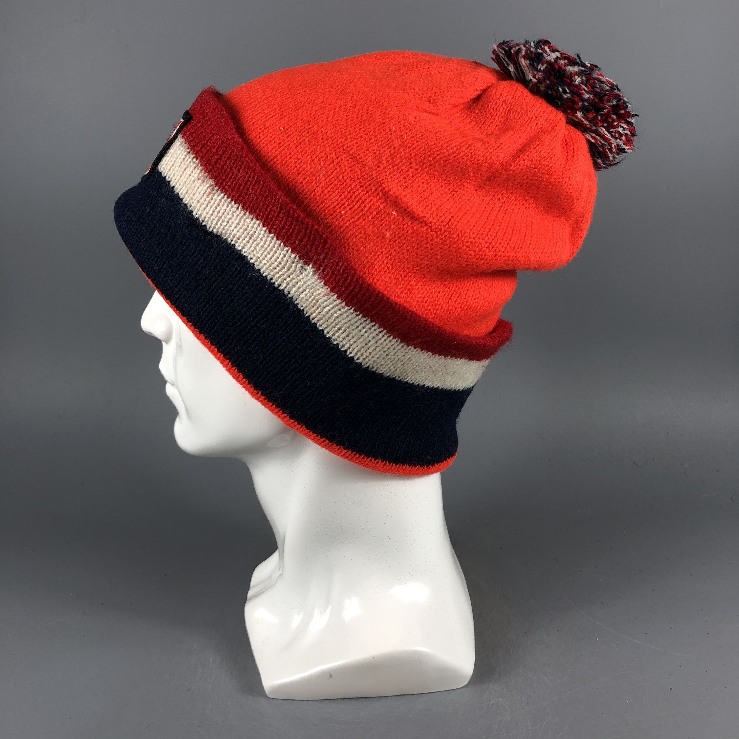 Japanese Brand × Vintage Unox Stripe Bobble Beanie Snow Hat Snow Cap -D1054 Size ONE SIZE - 2 Thumbnail