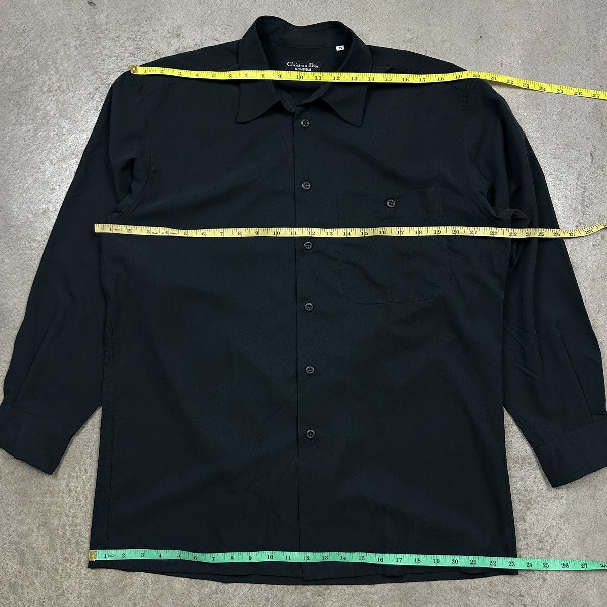 Christian Dior Monsieur × Vintage 1990s Christian Dior Monsieur - Black Shirt Size US L / EU 52-54 / 3 - 9 Thumbnail