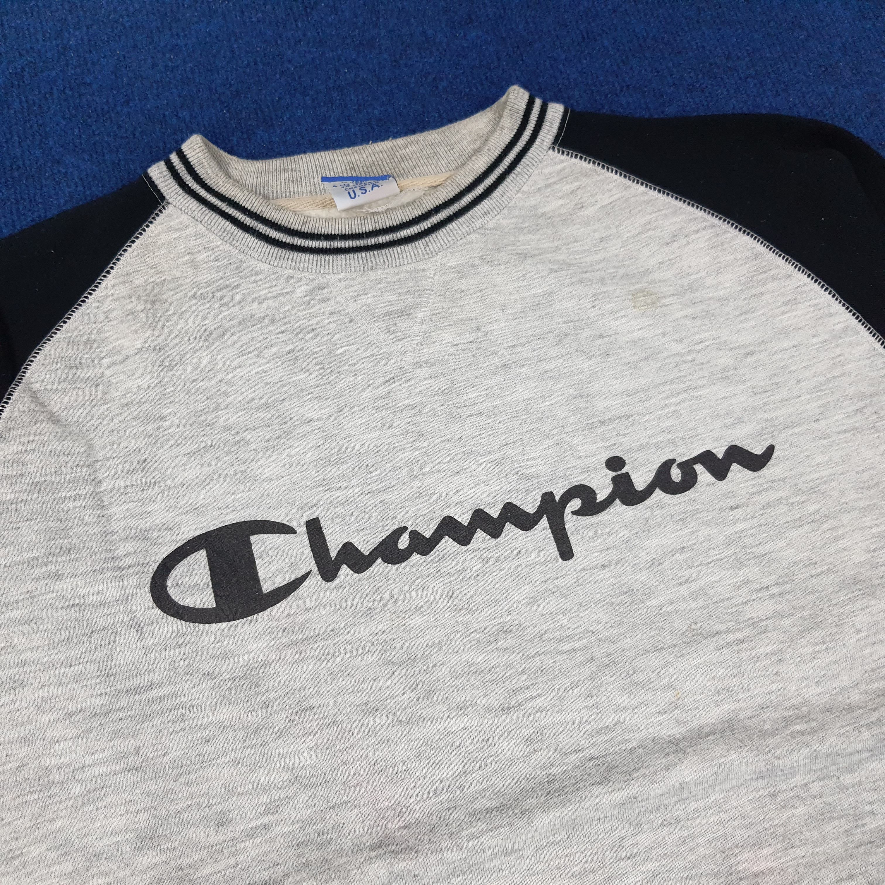 Champion × Vintage Vintage Champion USA Spell Out Raglan Sweatshirt C230N15 Size US M / EU 48-50 / 2 - 2 Thumbnail