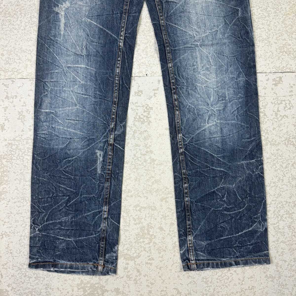 Japanese Brand Double Waist - 2000s Nylaus Crazy Jeans Size US 31 - 4 Thumbnail