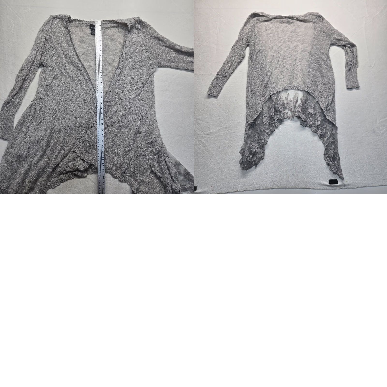 Vintage Rue21 Solid Gray Cardigan Knit Open Long Sleeve Women XL Adult Cardigan Women Gray XL Sweater 90s? Size XL / US 12-14 / IT 48-50 - 8 Thumbnail