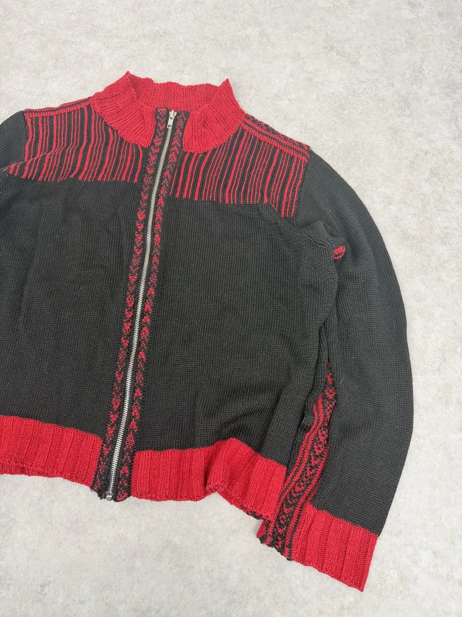 Dries Van Noten Dries Van Noten Black & Red Zip-up Sweater Size US S / EU 44-46 / 1 - 11 Thumbnail