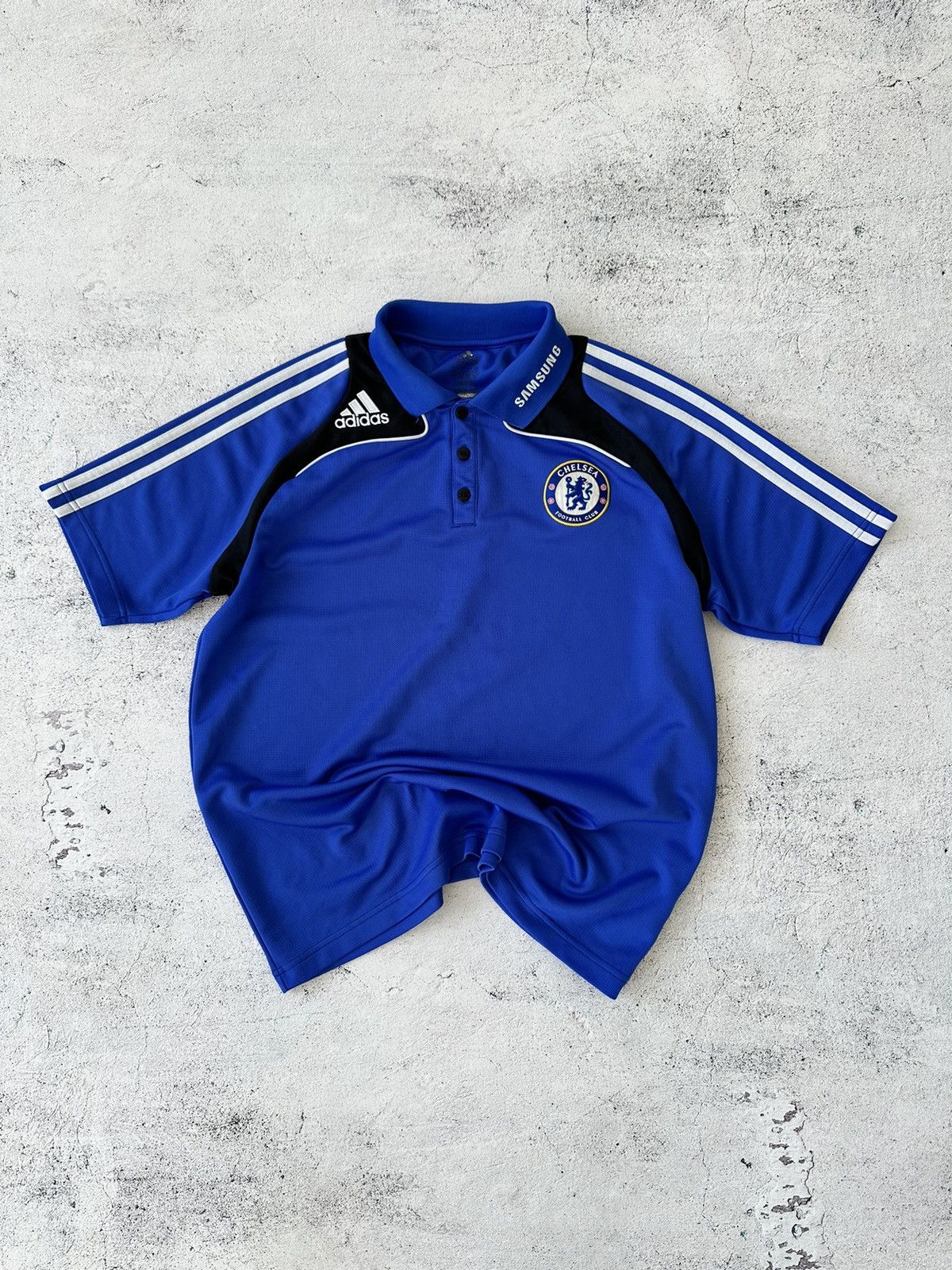 Adidas Adidas Chelsea 2007/2008 Vintage Polo Shirt Size US L / EU 52-54 / 3 - 1 Thumbnail
