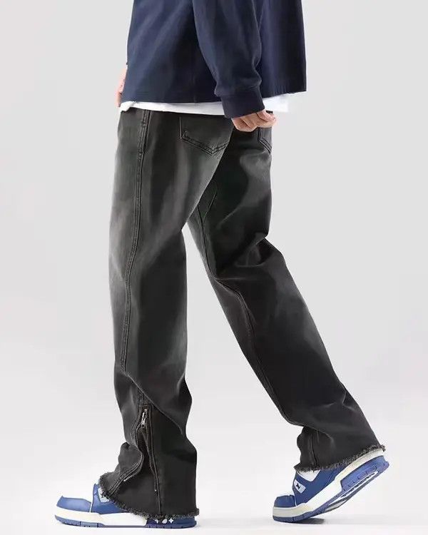 VIBE Vintage street leg zipper washed and faded micro flare jeans Size US 32 / EU 48 - 7 Thumbnail