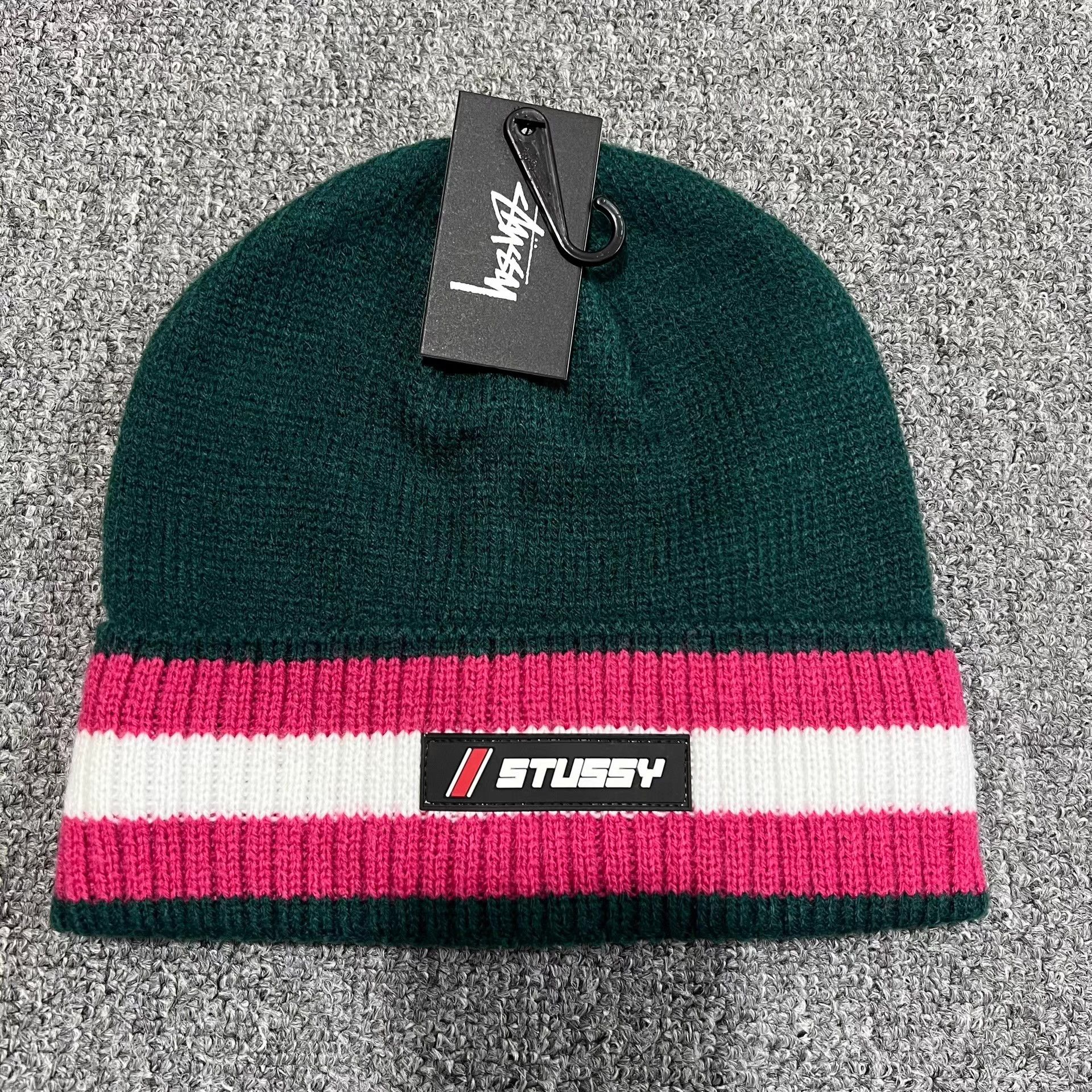 Stussy Stussy Rubber Logo Color Block Knit Beanie Q7 Size ONE SIZE - 9 Thumbnail