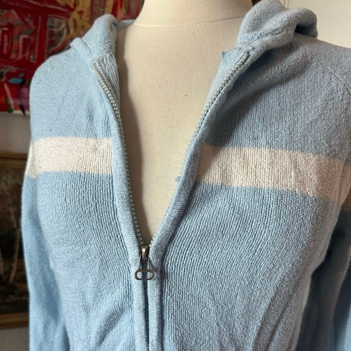 Other arizona blue white zip up knit jacket cardigan Size M / US 6-8 / IT 42-44 - 3 Thumbnail