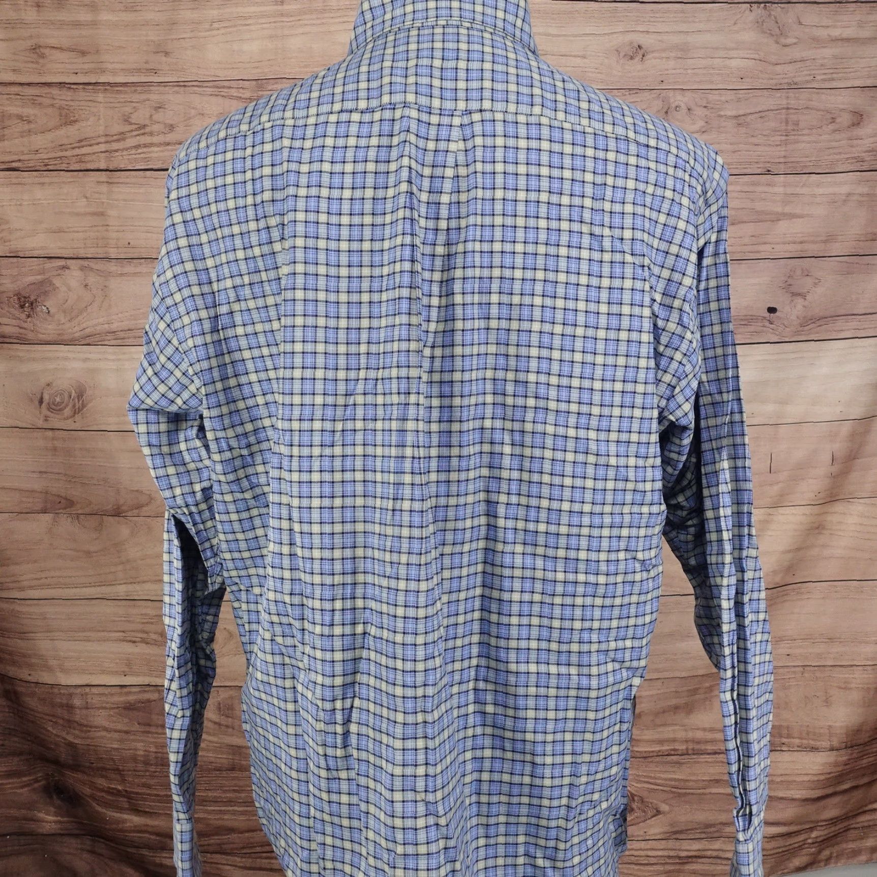 Roundtree & Yorke VINTAGE Roundtree & Yorke Men's Button-Up Shirt Long Sleeve Check Cotton Size Large Blue Size US L / EU 52-54 / 3 - 4 Thumbnail
