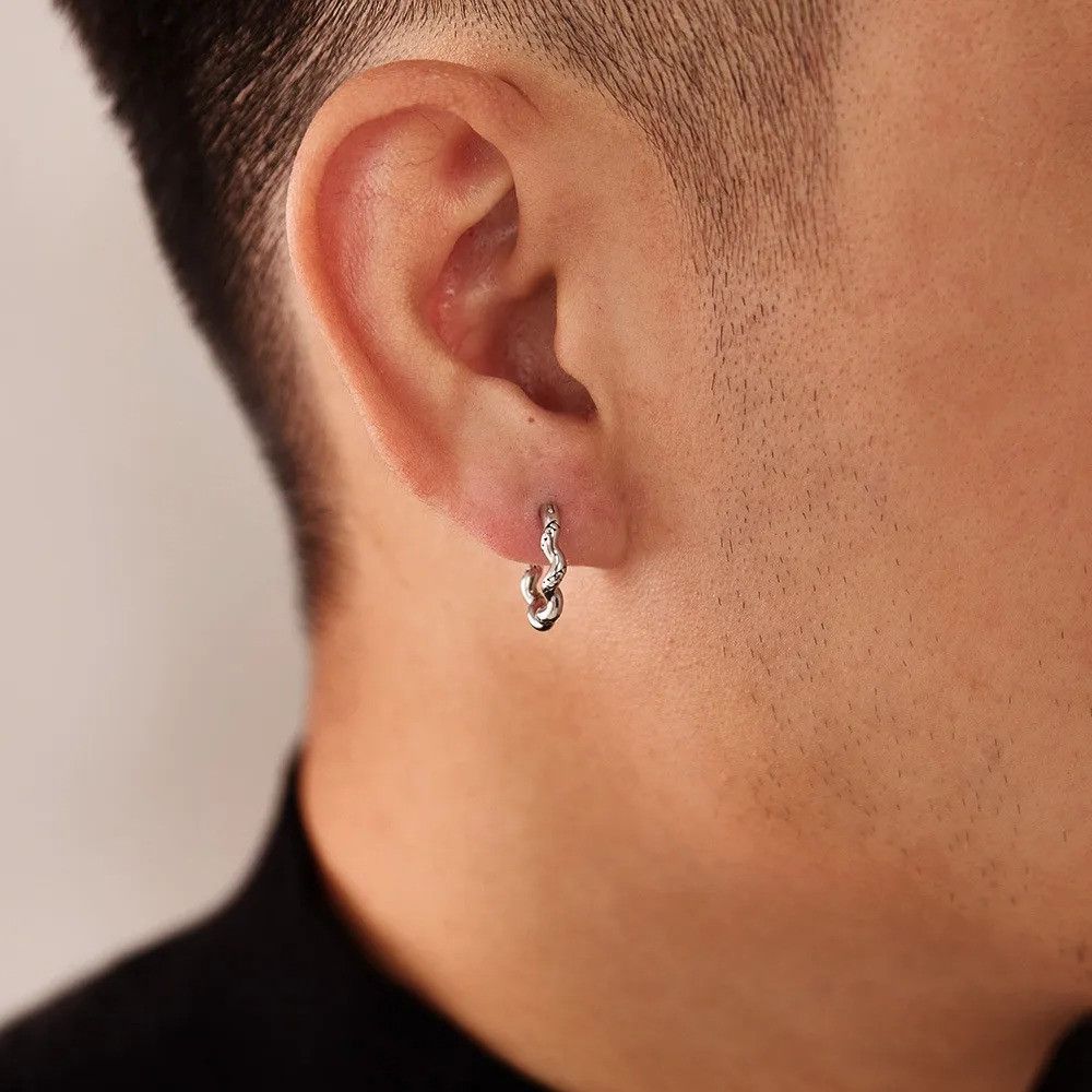 Jewelry Twisted Stainless Steel Geometric Wave Earring Size ONE SIZE - 4 Thumbnail