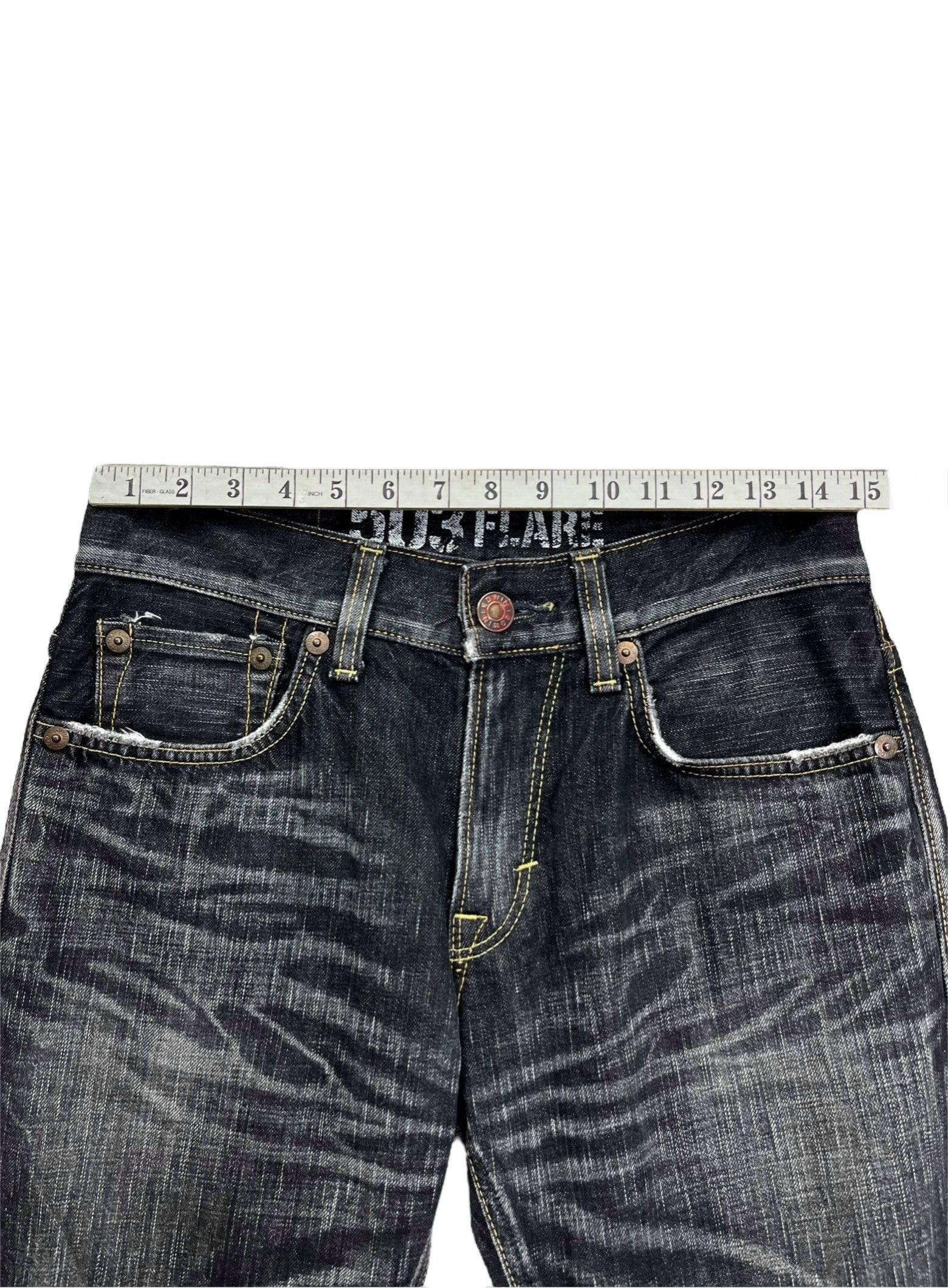Edwin 🔥DOPE FLARE! VERY RARE Black EDWIN BLUE TRIP Made In JAPAN Size US 29 - 21 Thumbnail