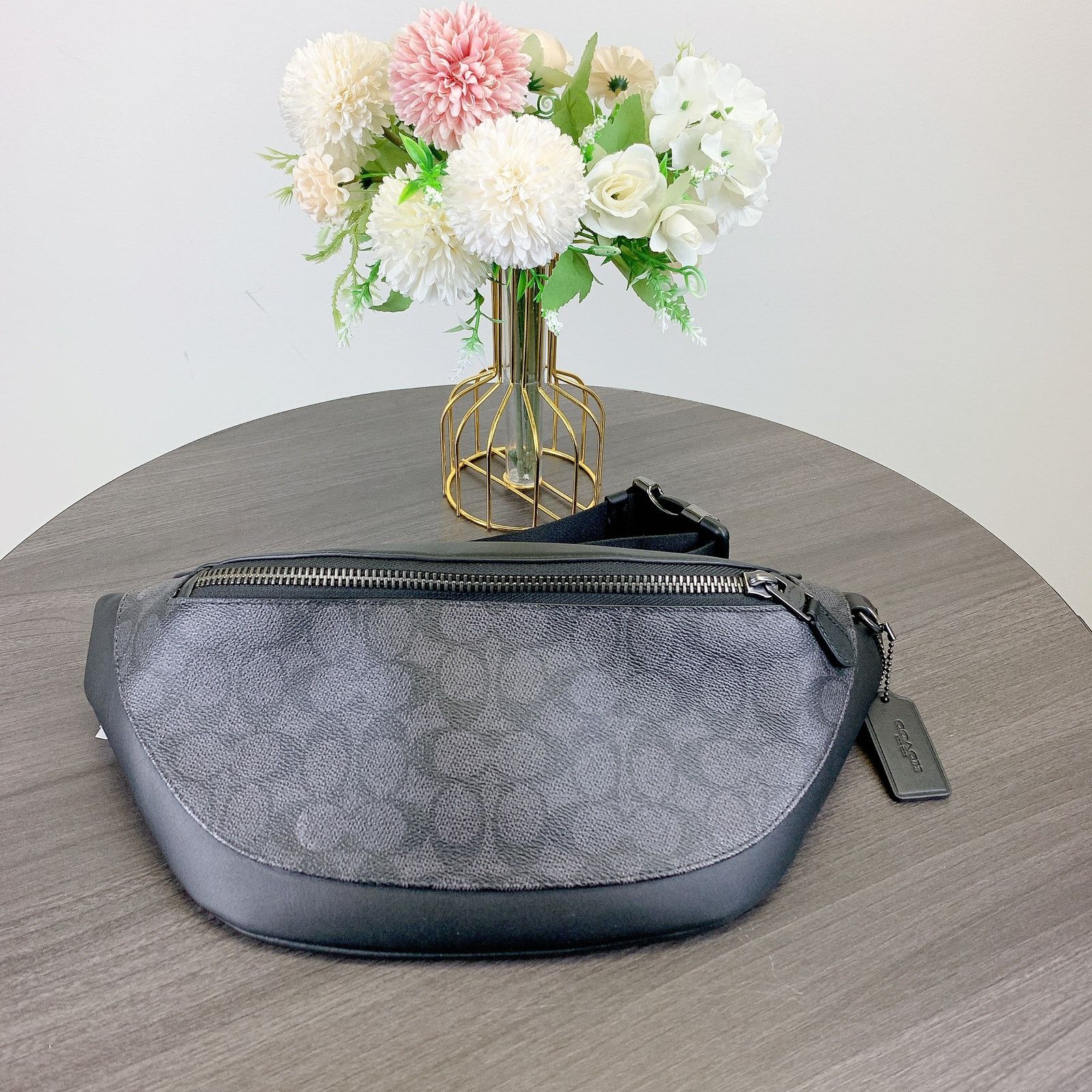 Coach Coach CV926 Warren Belt Bag Canvas IN Charcoal Black Size ONE SIZE - 2 Thumbnail