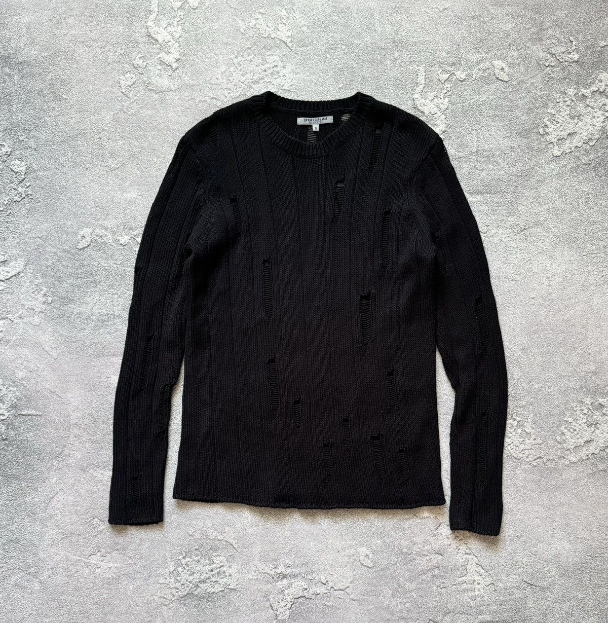 Japanese Brand Poolman S black vintage distressed sweater jumper knitwear Size US S / EU 44-46 / 1 - 5 Thumbnail