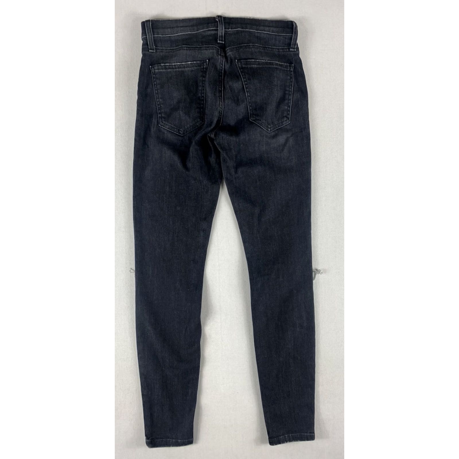 Vintage CURRENT ELLIOTT Jeans Womens 25 Stiletto Soho Caliber Destroy Gray Skinny Denim Regular Fit Button Zip Pockets Belt Loops Size 42" / US 20 - 2 Thumbnail
