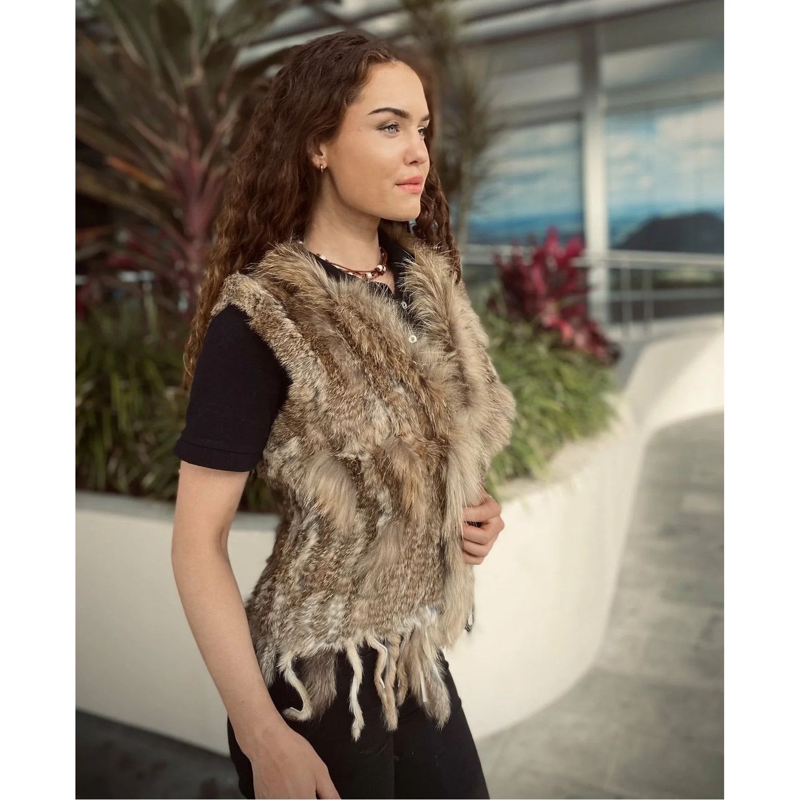 Other Natural Dark Fur Rabbit Vest Size M / US 6-8 / IT 42-44 - 1 Thumbnail