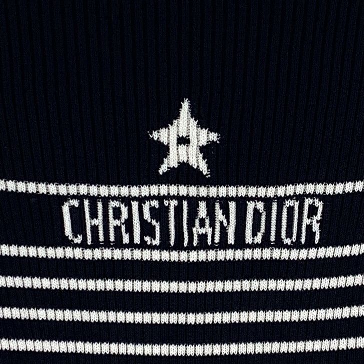 Dior Dior Striped Letter Long Sleeve Knit Sweater K26WX Size S / US 4 / IT 40 - 4 Thumbnail