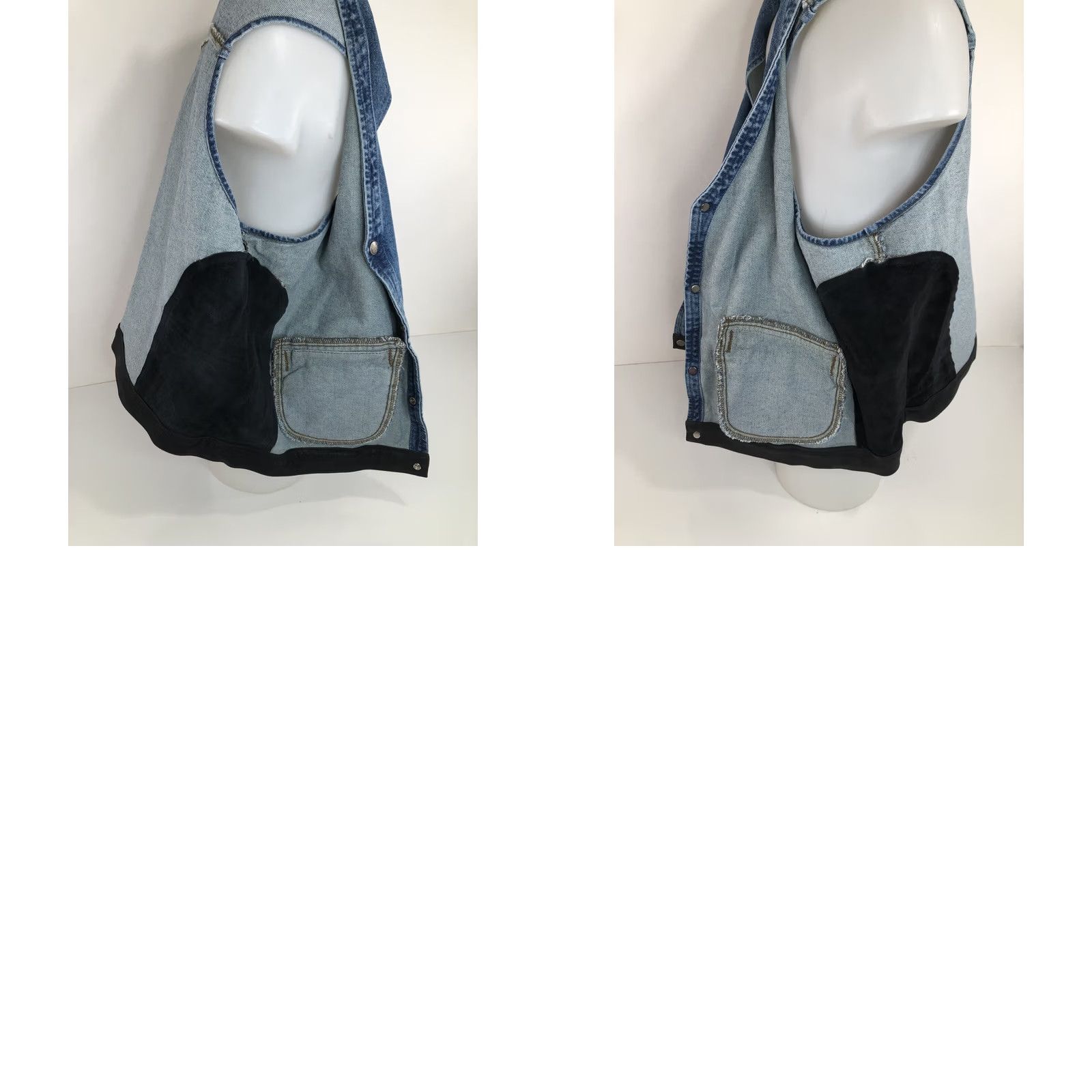 Harley Davidson HARLEY DAVIDSON Biker Denim Vest Mens 3XL Leather Trim Snap Closure Size US XXL / EU 58 / 5 - 8 Thumbnail