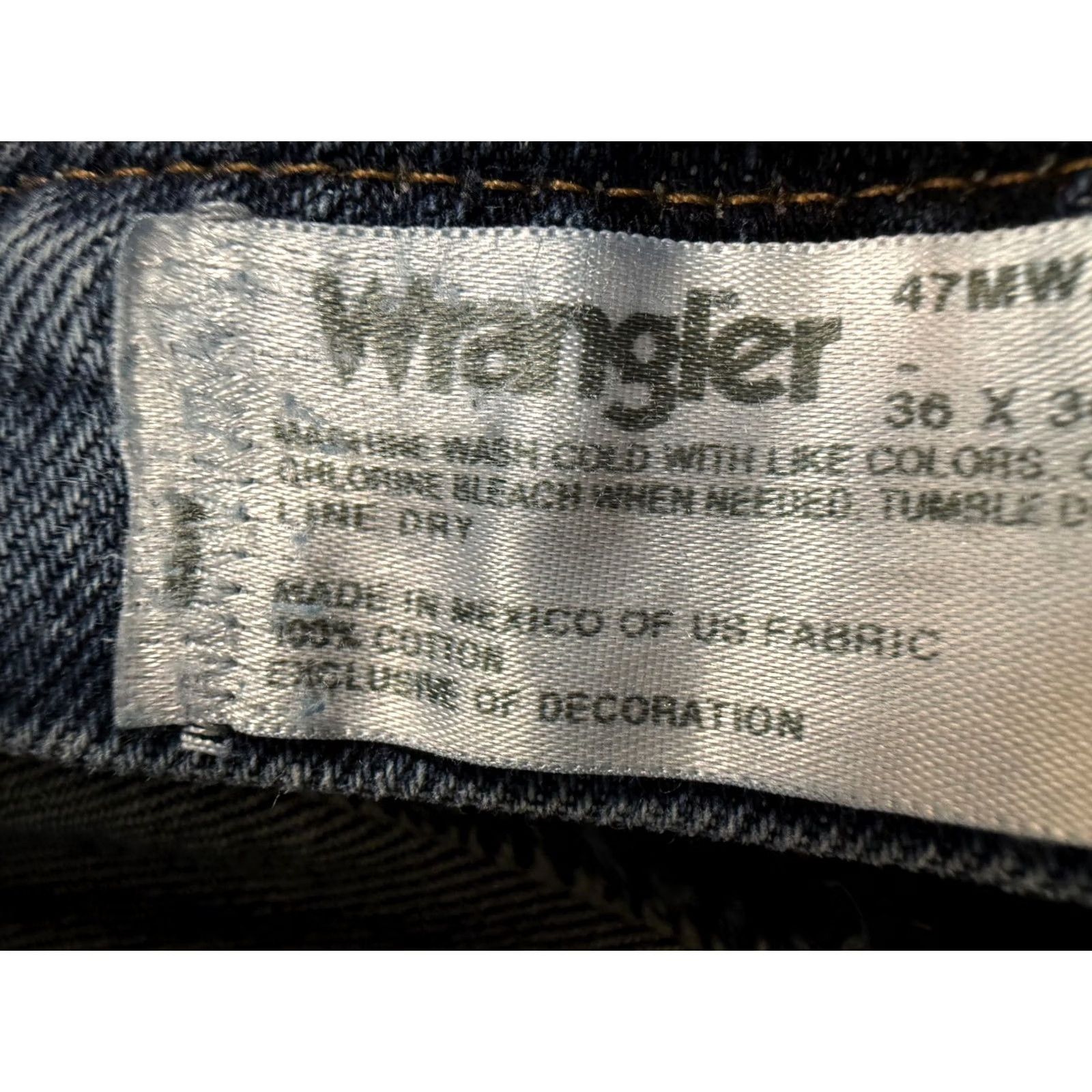 Wrangler Wrangler Jeans Mens 36x30 Blue Denim Regular Fit Straight Leg Cowboy Cut 47MWZWD Jeans Size US 36 / EU 52 - 6 Thumbnail