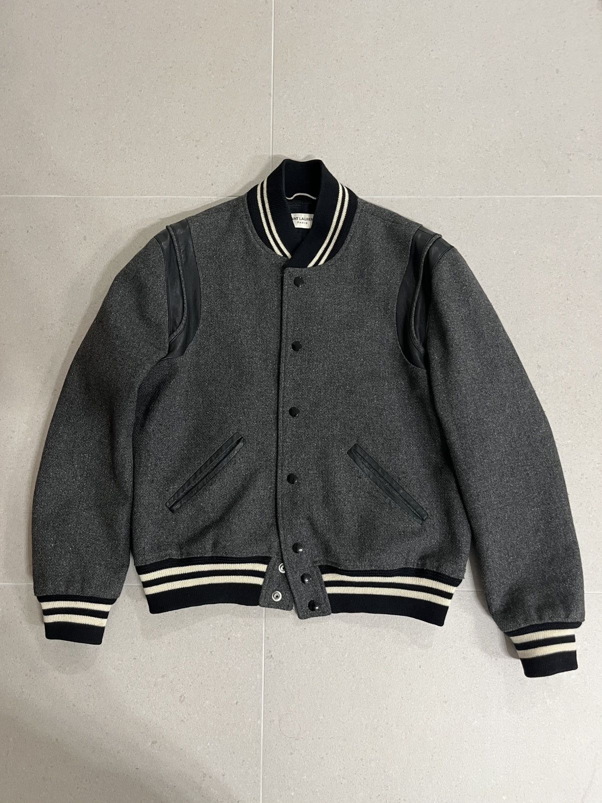 Celine x Hedi x SS19 Christian Marclay Black Varsity Jacket
