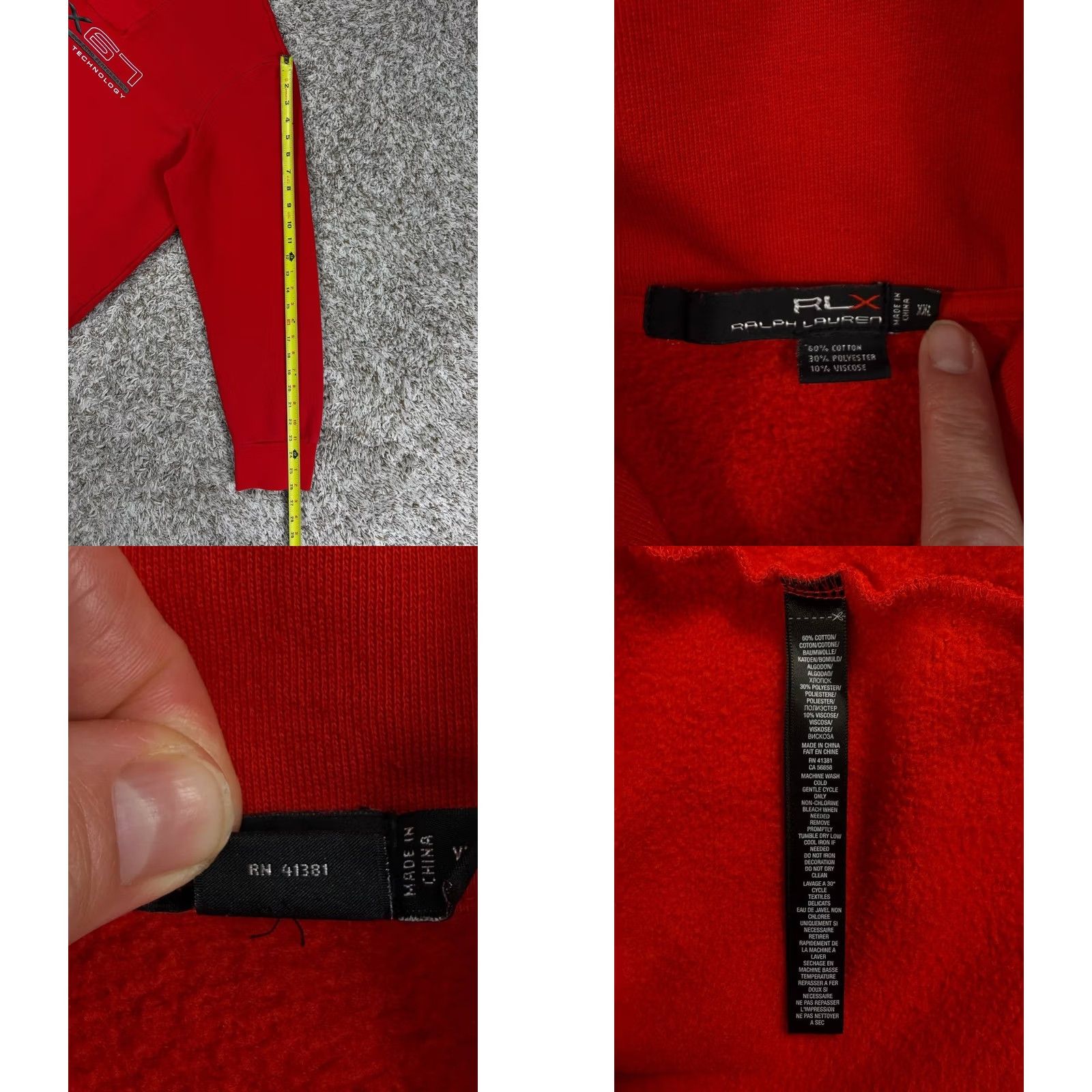 RLX Ralph Lauren RLX Ralph Lauren Shirt Mens 2XL Red Alpine Ski Pullover Sweatshirt Shawl Neck Sub Zero Size Size US XXL / EU 58 / 5 - 8 Thumbnail