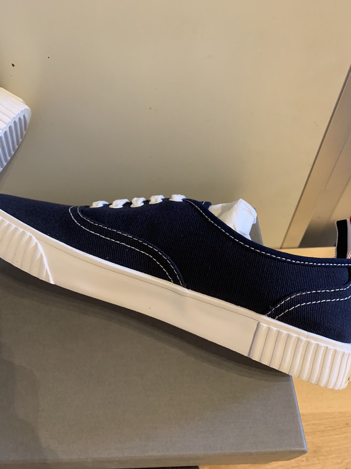 Thom Browne Thom Browne Navy Blu Canvas Sneakers Size US 10.5 / IT 40.5 - 9 Thumbnail