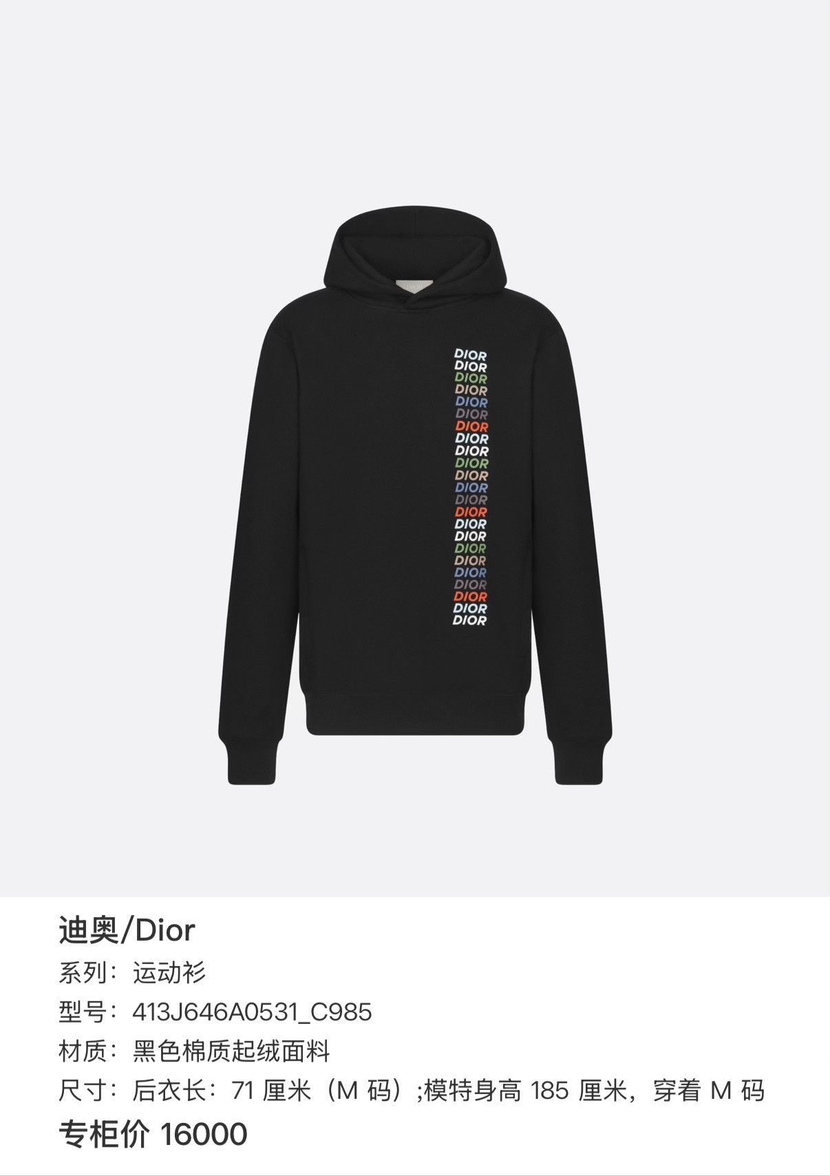 Dior Dior Rainbow Logo Hoodie XL SS24 Size US XL / EU 56 / 4 - 7 Thumbnail