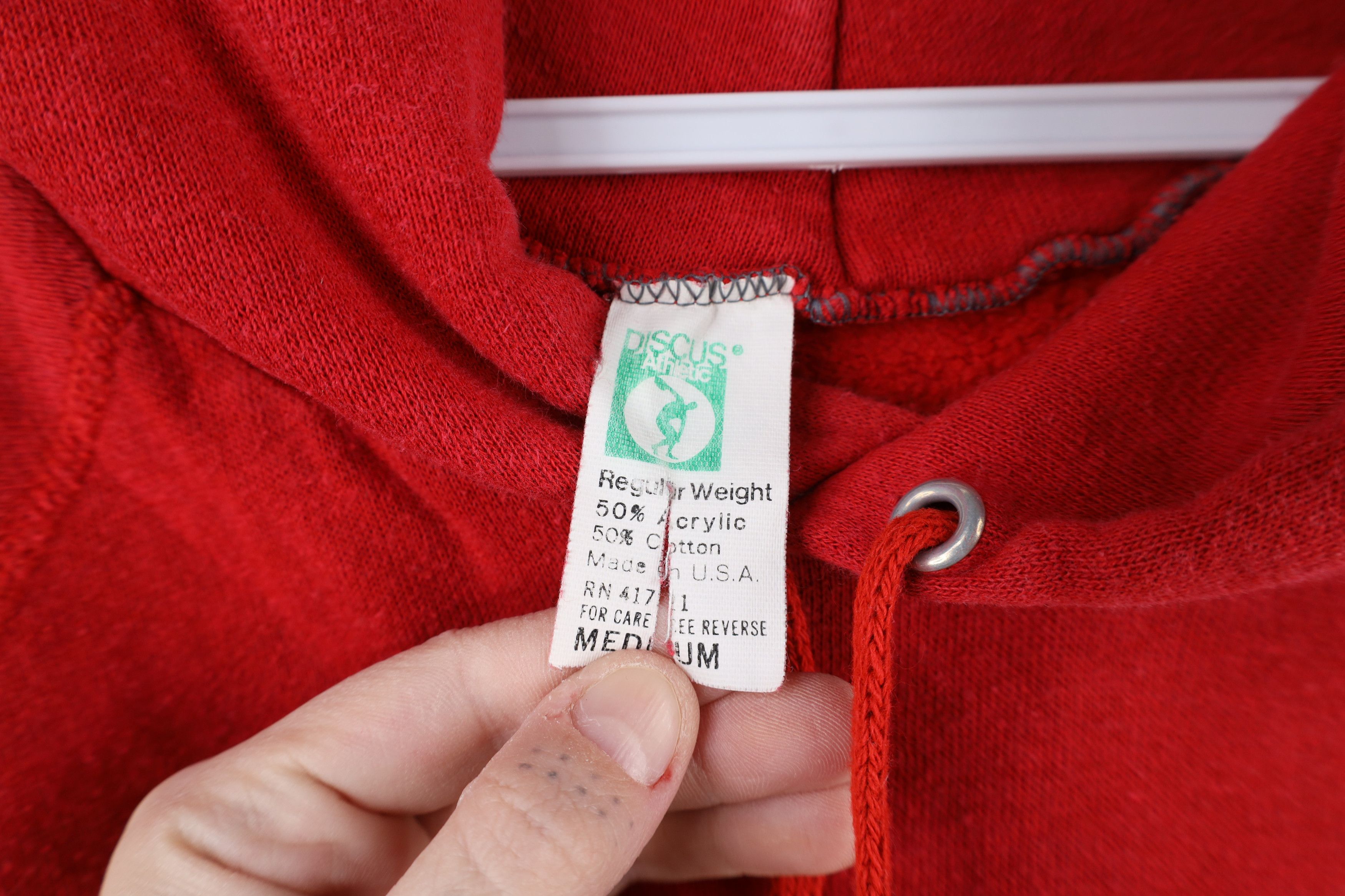 Vintage Vintage 70s 80s Streetwear Raglan Hoodie Sweatshirt Red USA Size US M / EU 48-50 / 2 - 8 Thumbnail