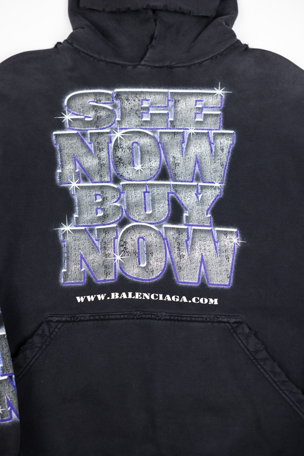 Balenciaga Balenciaga See Now Buy Now Distressed Hoodie Size US S / EU 44-46 / 1 - 2 Thumbnail