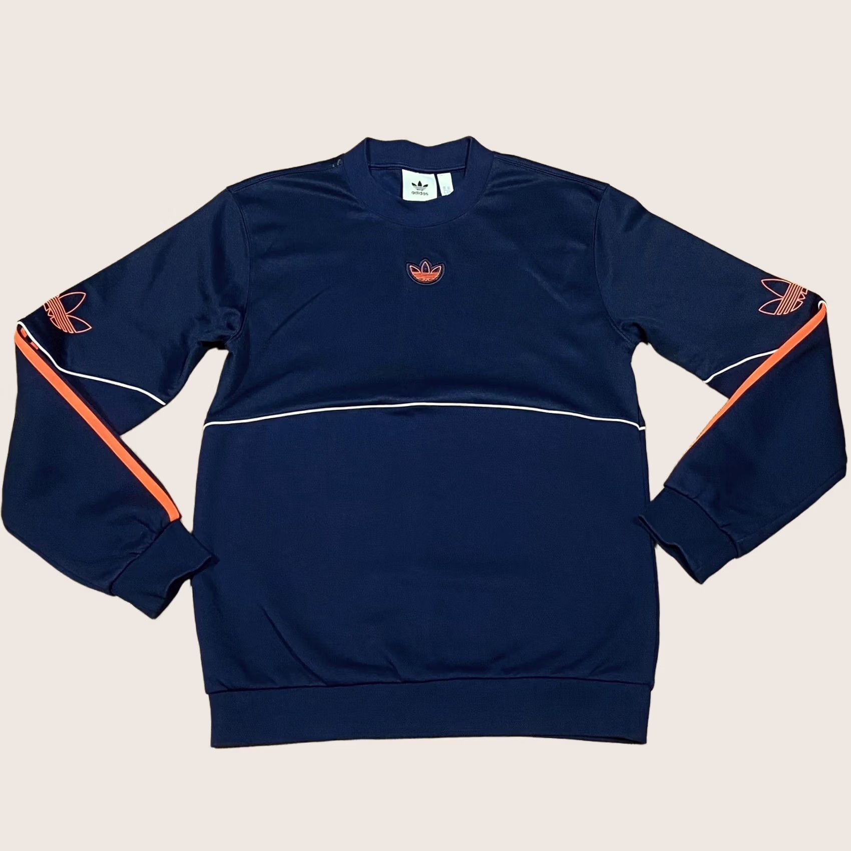 Adidas adidas Shirt Mens XS Sweatshirt Size Outline Crew Navy Pullover Pre Loved Trefoil Top Size US XS / EU 42 / 0 - 1 Thumbnail