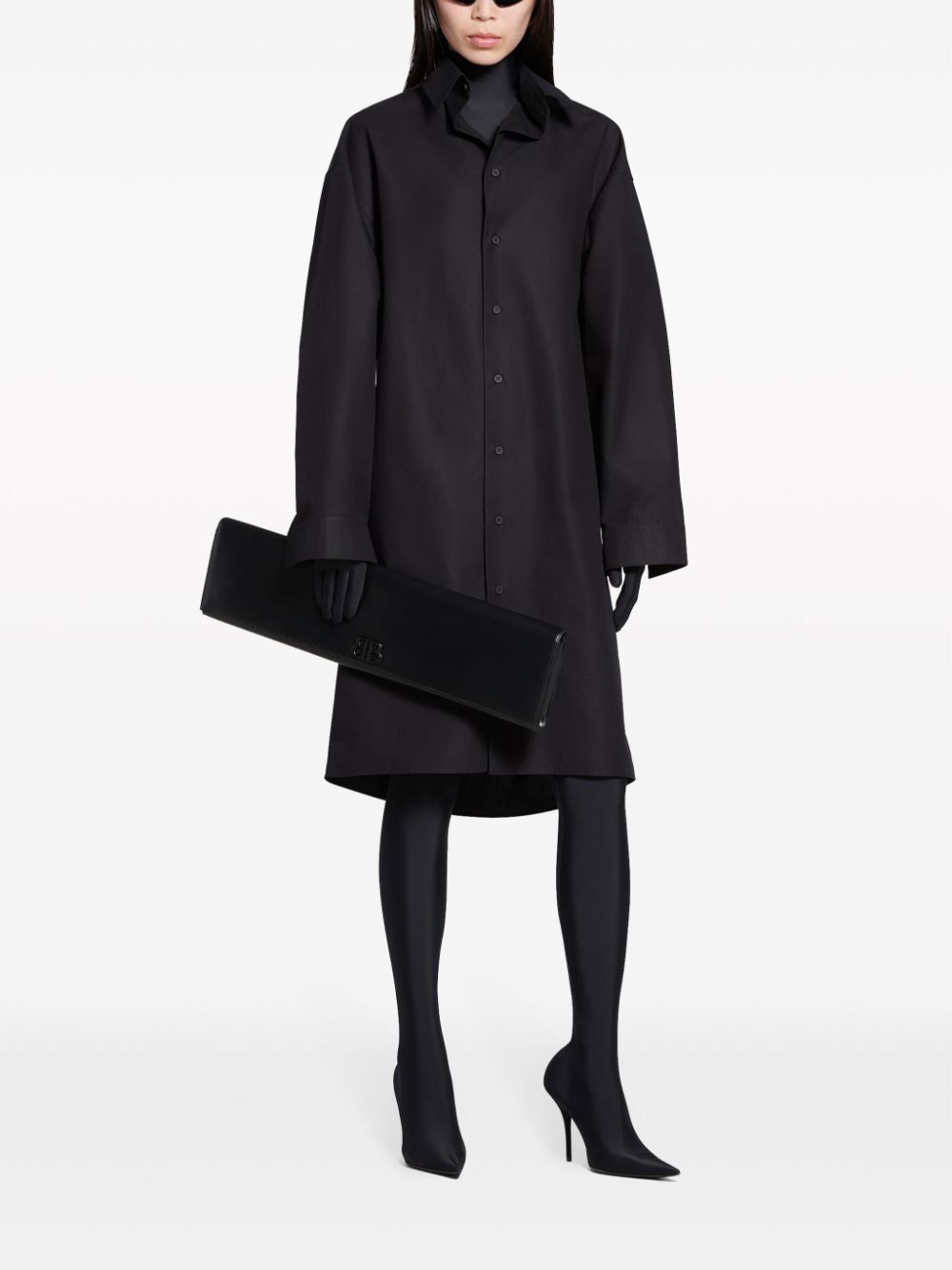 Balenciaga oc11z0825 Kick Collar Dress in Black Size S / US 4 / IT 40 - 2 Thumbnail
