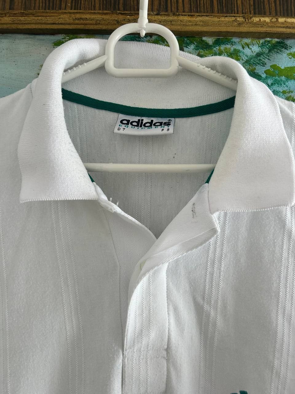 Adidas Vintage Adidas Equipment Polo Shirt White Green EQT 90s Size US L / EU 52-54 / 3 - 5 Thumbnail