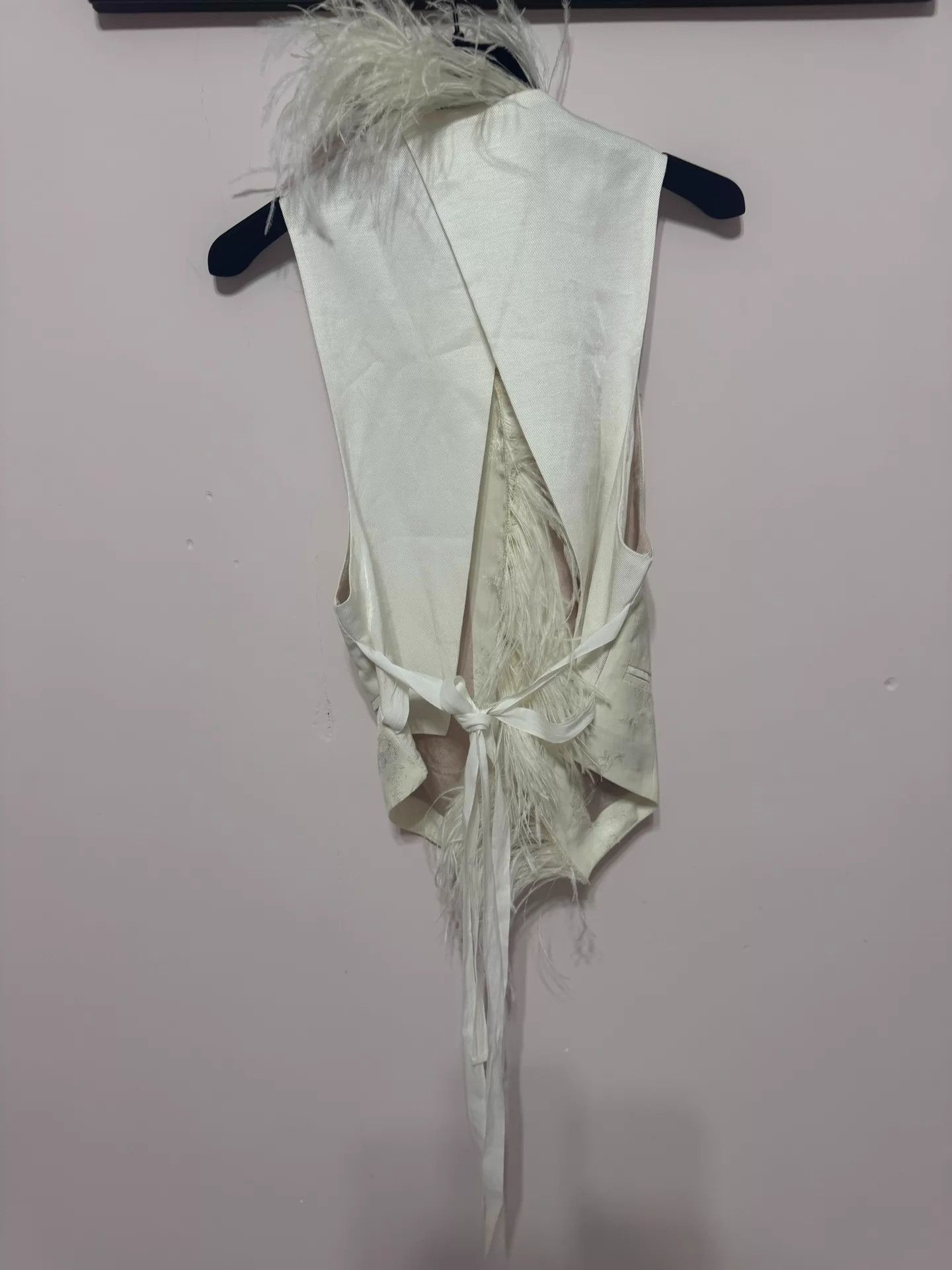 Ann Demeulemeester ANN DEMEULEMEESTER 18ss Feather Embroidered White Vest 36 Size XS / US 0-2 / IT 36-38 - 6 Thumbnail