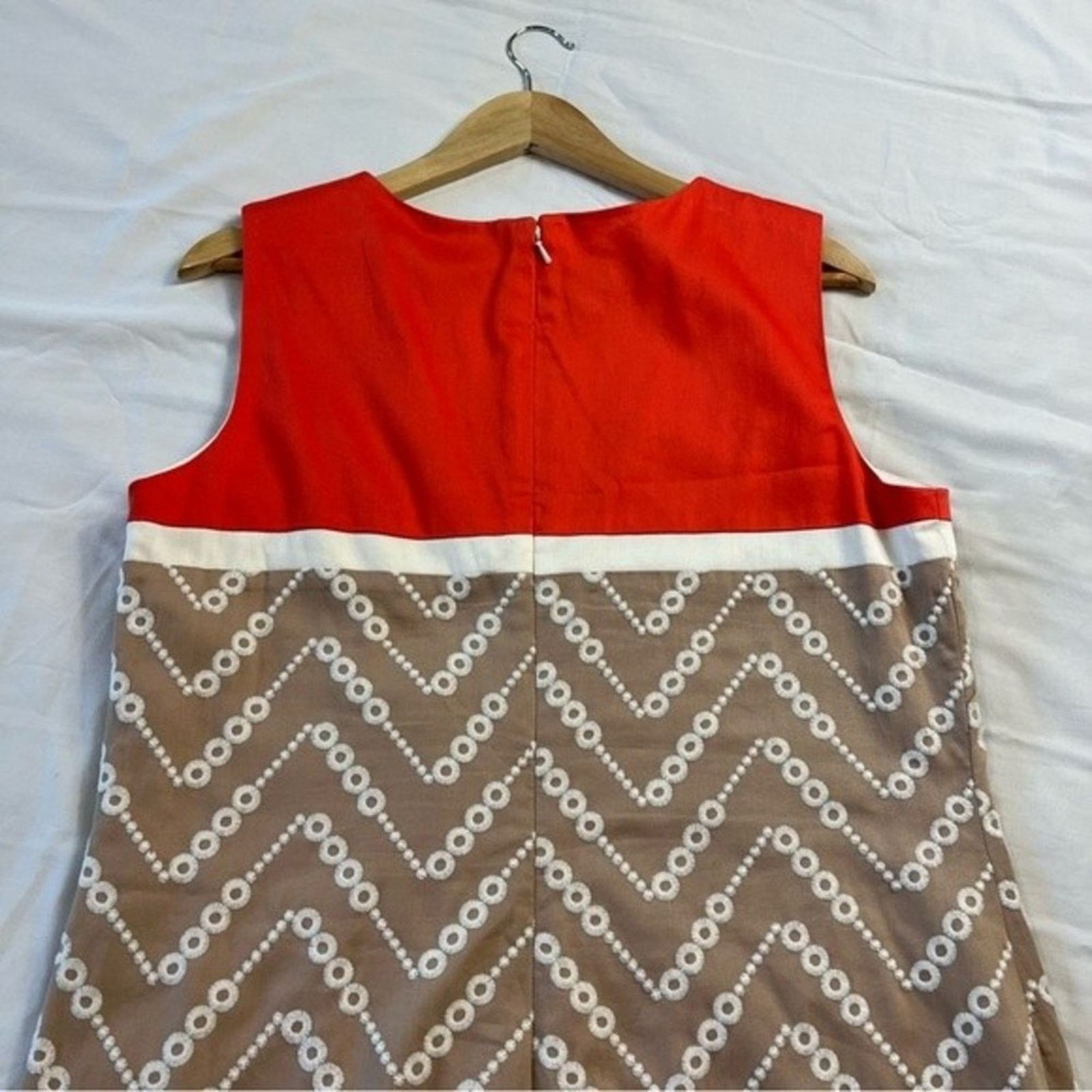 Anne Klein Anne Klein Women's Shift Dress 12 Orange Tan Sleeveless Size XL / US 12-14 / IT 48-50 - 6 Thumbnail