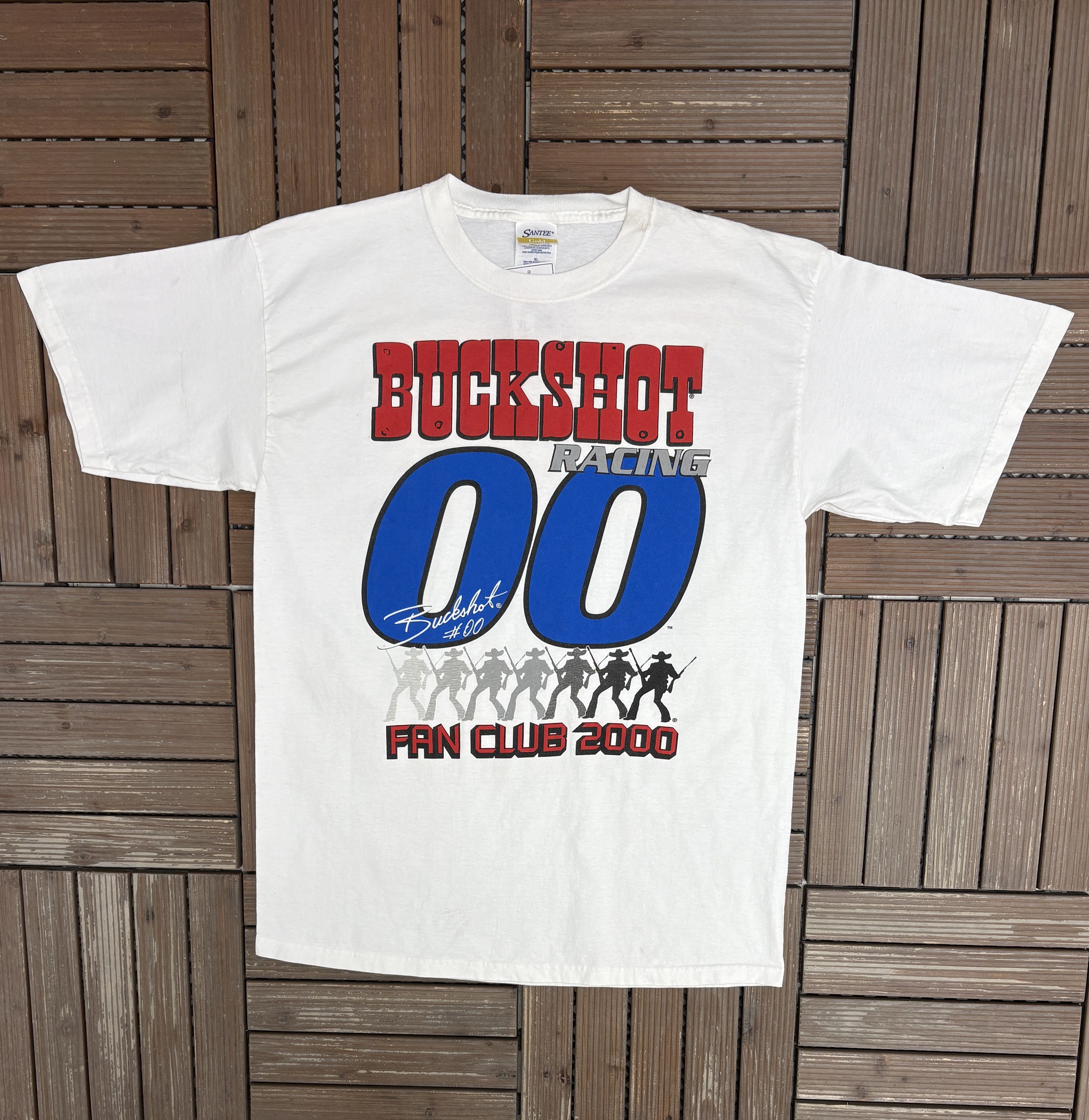 Vintage Buckshot Racing Fan Club Vintage White T-Shirt Tee Size US XL / EU 56 / 4 - 1 Thumbnail
