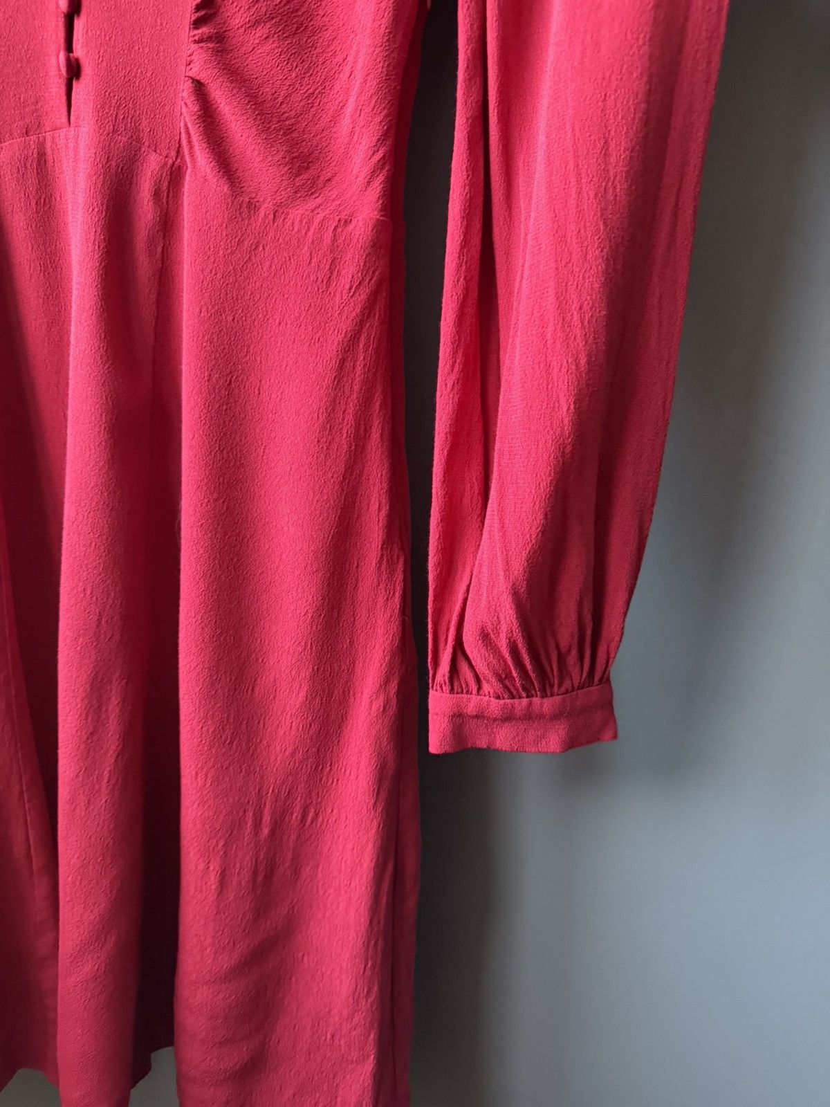 & Other Stories & Other Stories Red Romantic V-Neck Viscose Dress Size M / US 6-8 / IT 42-44 - 4 Thumbnail