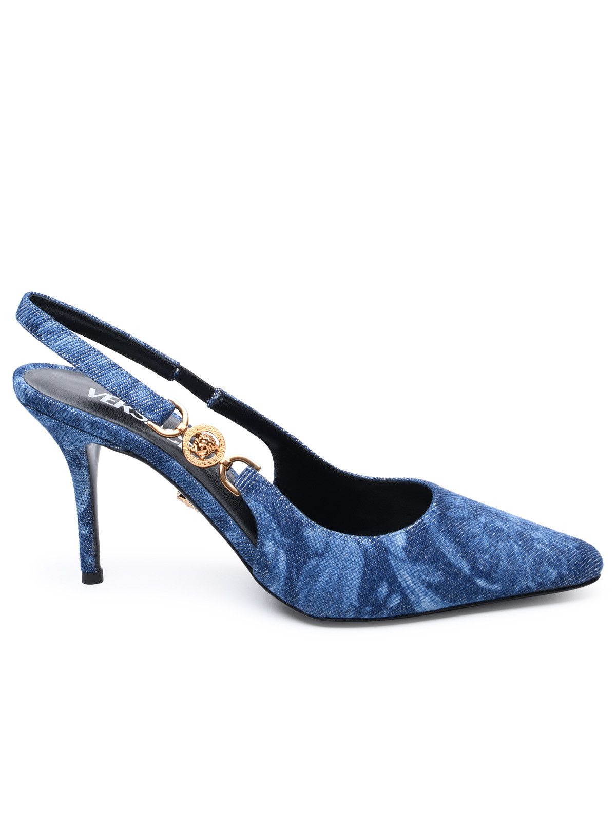 image of Versace Sling Back In Light Blue Jeans Shoes, Women's (Size 8)