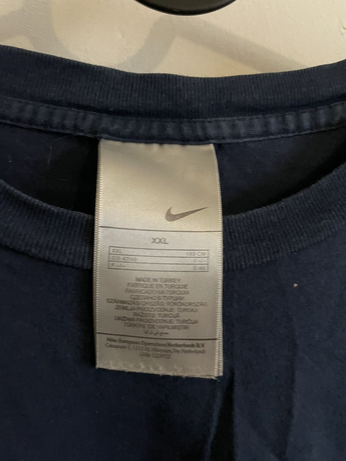 Nike × Vintage 00s Vintage Nike Big Swoosh Logo Drill T-shirt Rare Size US XXL / EU 58 / 5 - 3 Thumbnail