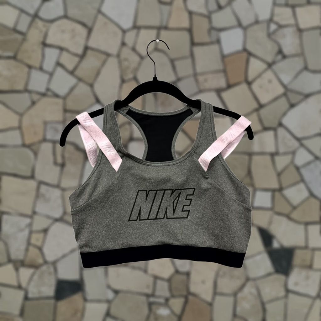 Nike Nike Womens L Racerback Sports Bra Color Gray Size ONE SIZE - 1 Thumbnail