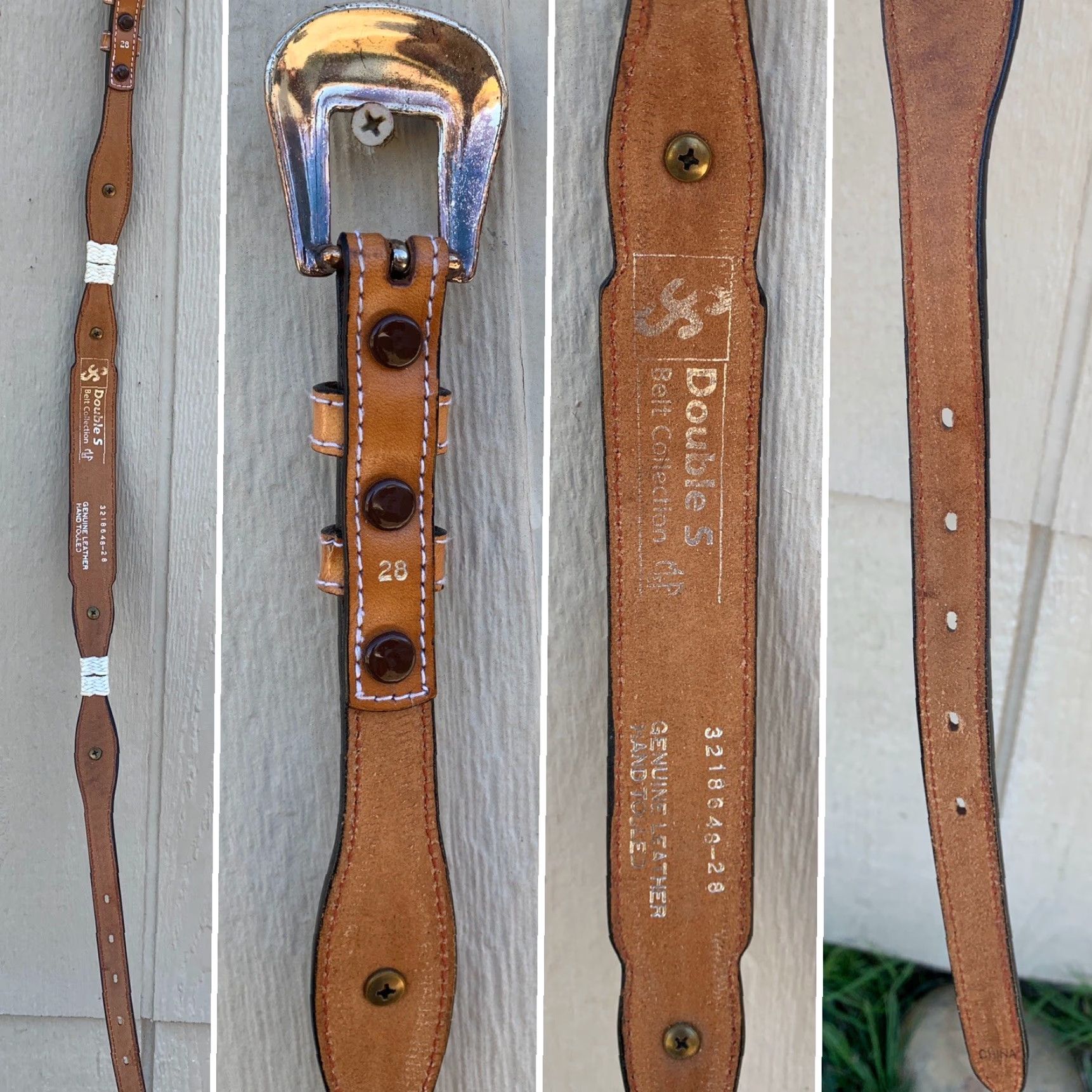 Doublet VINTAGE Double S Belt Collection 3218648-28 Belt Women Western Brown Leather Hand Tooled 28 Size ONE SIZE - 6 Thumbnail
