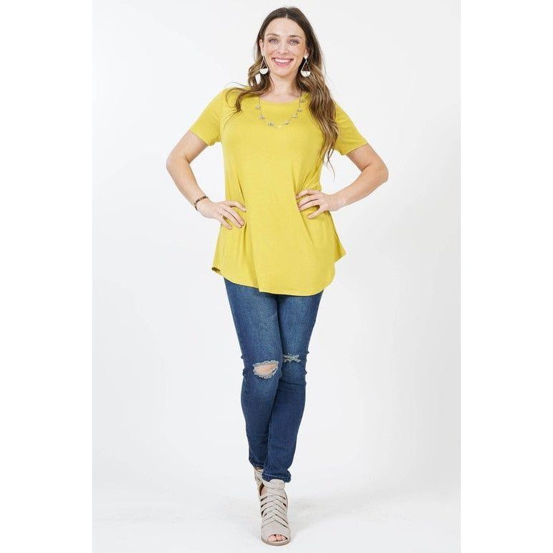 Other Yellow Short Sleeve A-Line Tunic Top For Women 2X Size XXL / US 16-18 / IT 52-54 - 1 Thumbnail