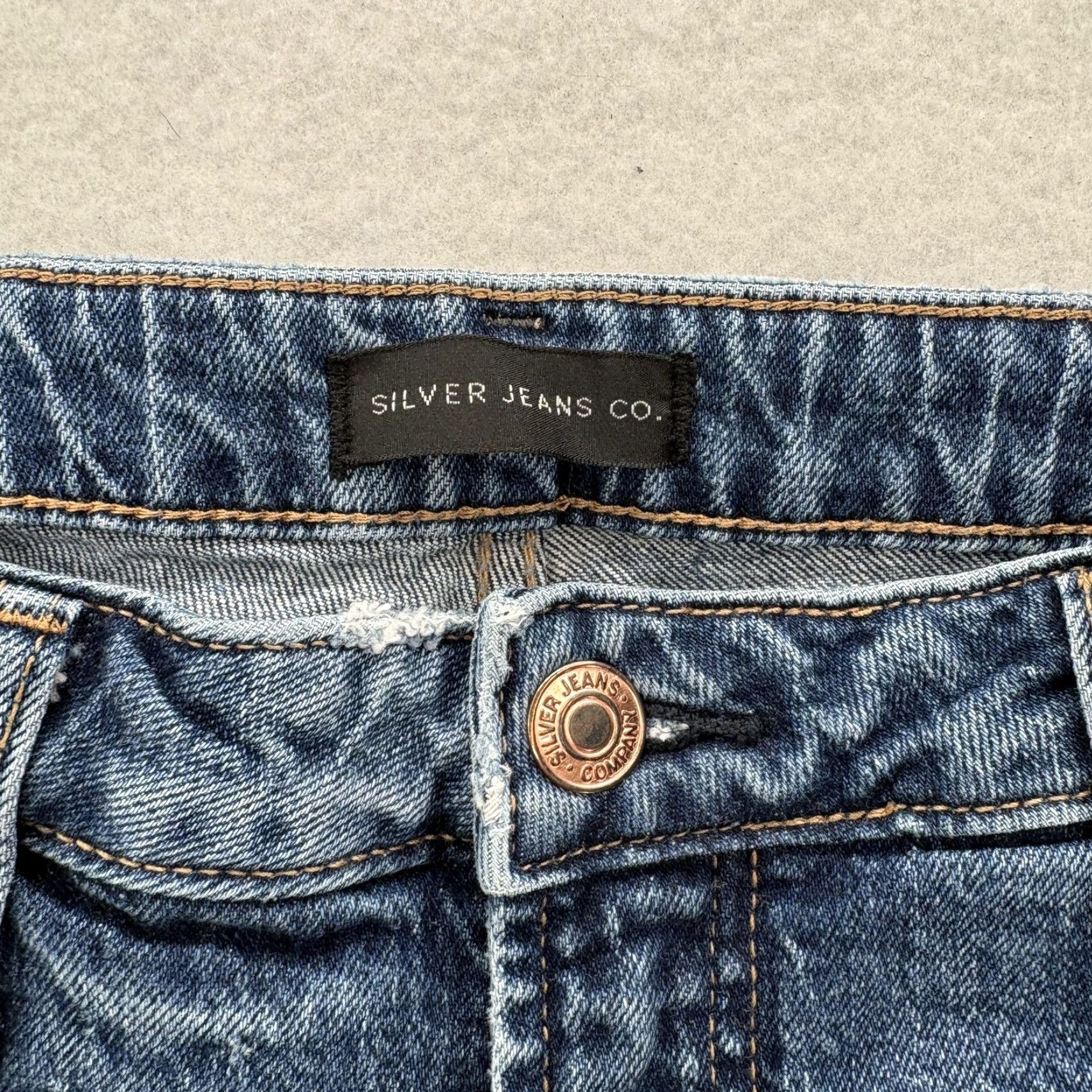 Silver Jeans Co. VINTAGE Silver Jeans Eyes On Wide Womens Jeans 32x26 Blue Relaxed Wide-Leg Crop Stretch Denim Womens Size 24" / US 00 / IT 34 - 4 Thumbnail
