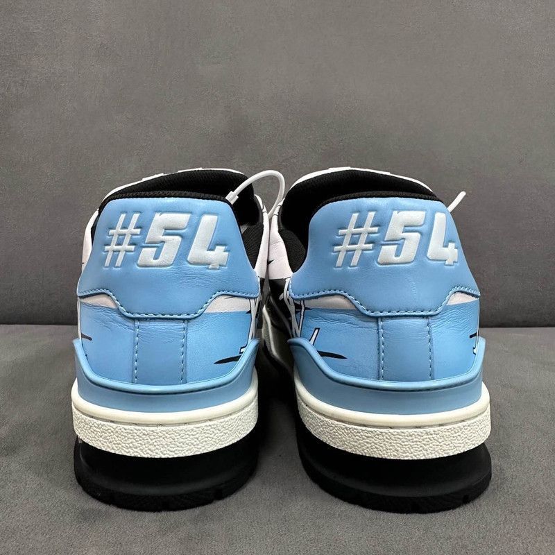 Louis Vuitton Louis Vuitton Low-Top Trainers in Black and Blue -2508 Size US 7 / EU 40 - 3 Thumbnail