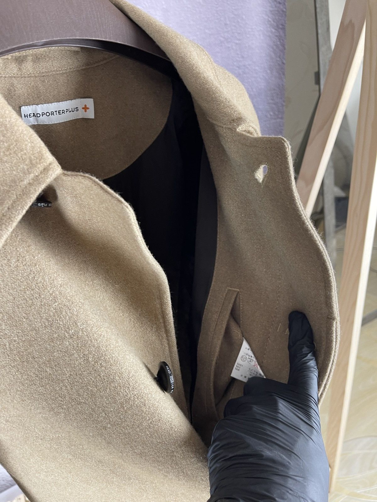 Head Porter Head Porter Plus beige single breasted wool coat size L Size US L / EU 52-54 / 3 - 21 Thumbnail
